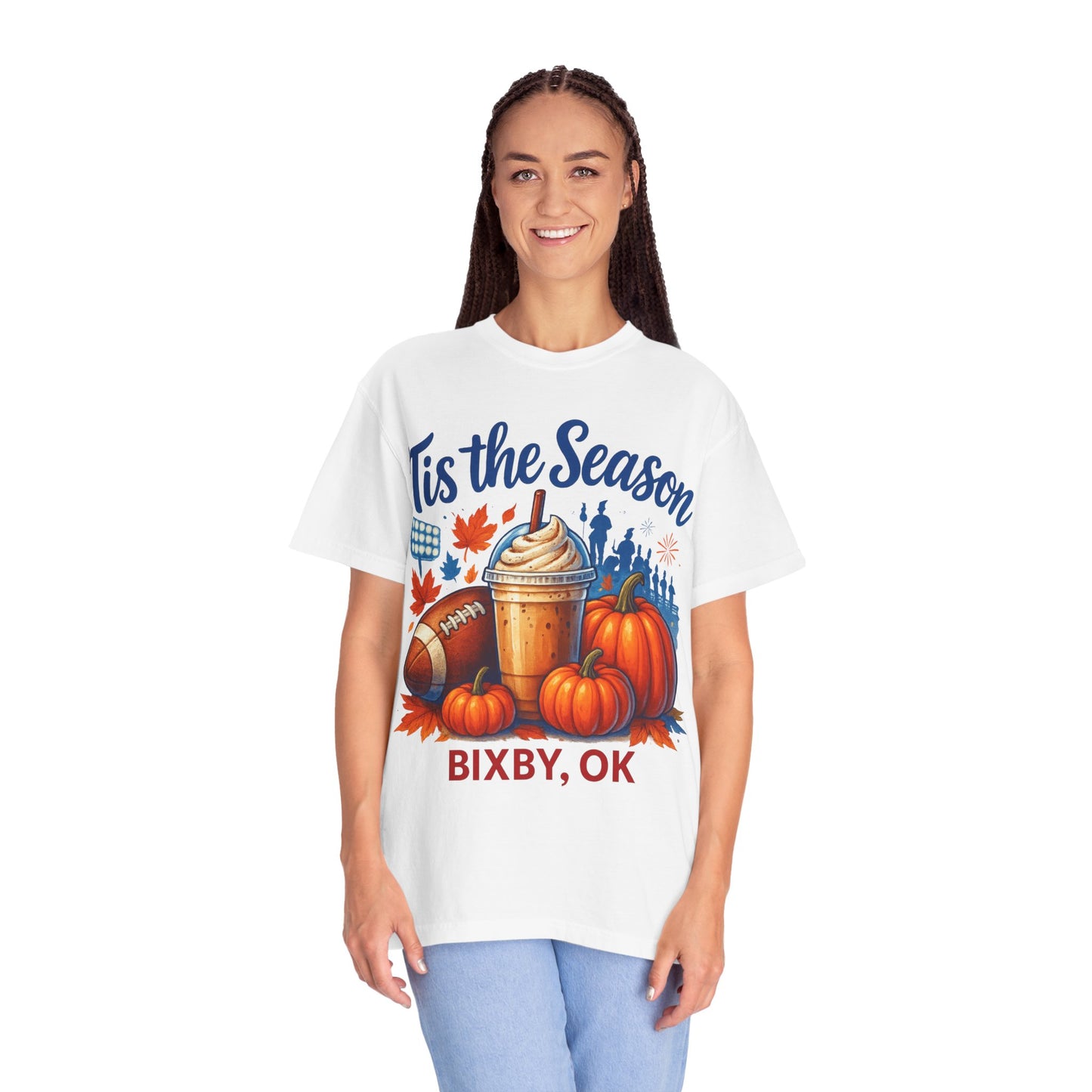 Bixby Football Mom Pumpkin Spice Vibes Comfort Colors Tee