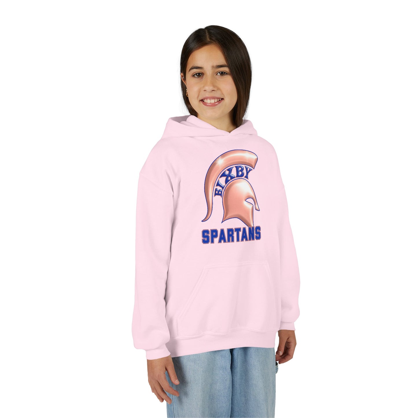Bixby Spartan Metallic Rose Gold Youth Gildan Hoodie