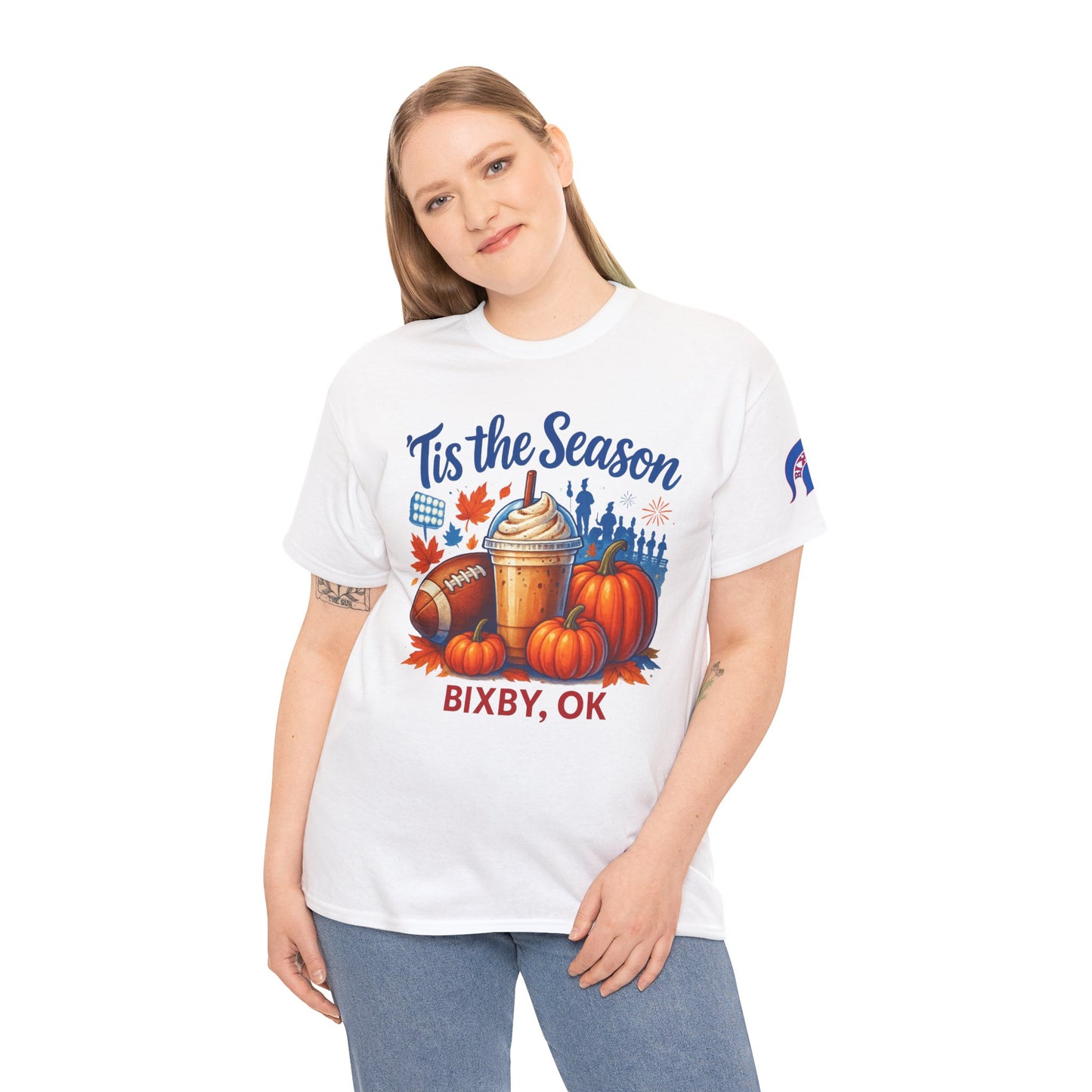 Bixby Football Mom Pumpkin Spice Vibes Gildan Tee