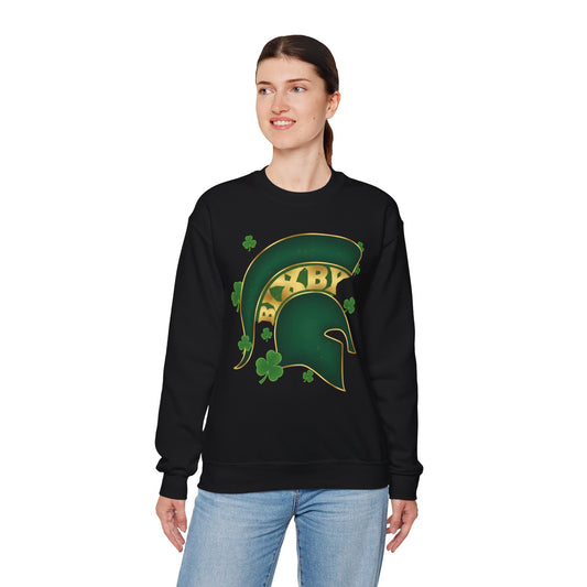 St. Patty's Good Luck Spartan Helmet Adult Gildan Sweatshirt