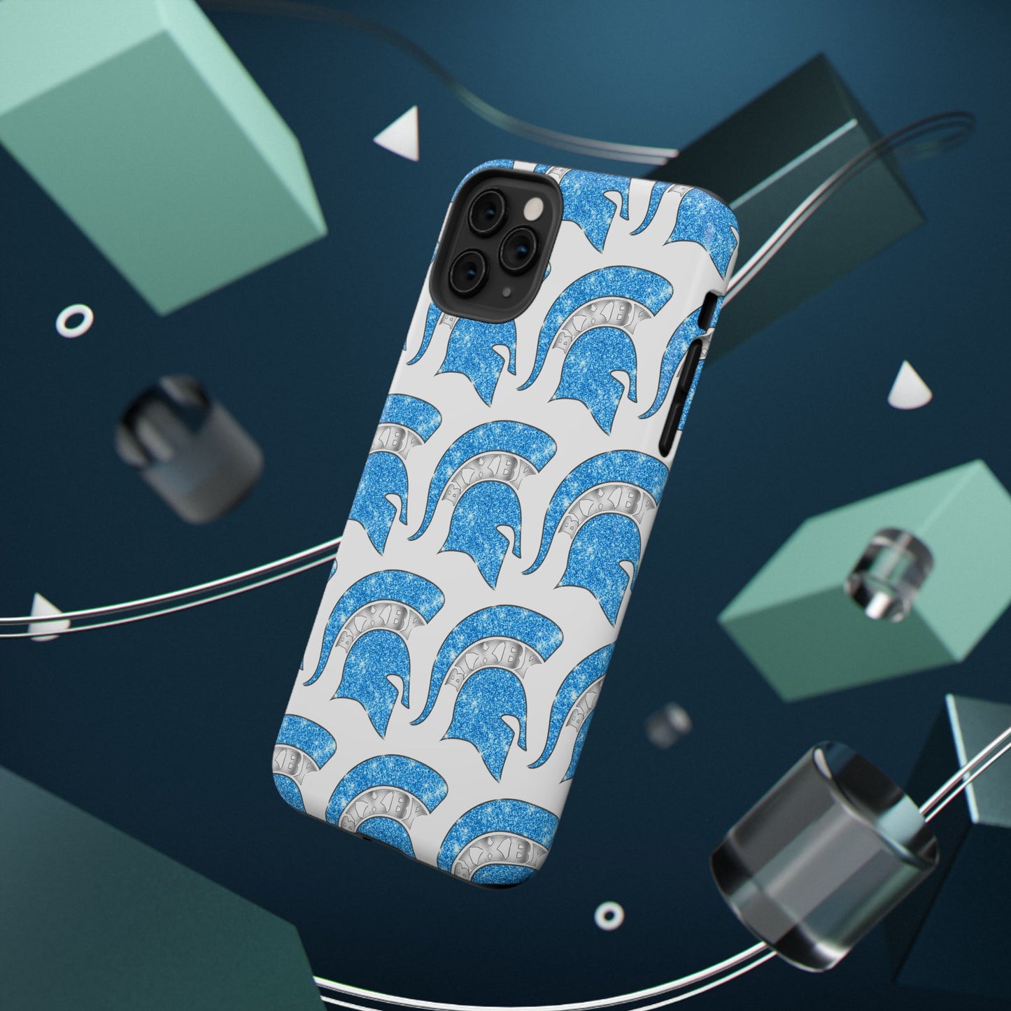 Bixby Spartan Blue Bling Logo Impact Resistant iPhone Case