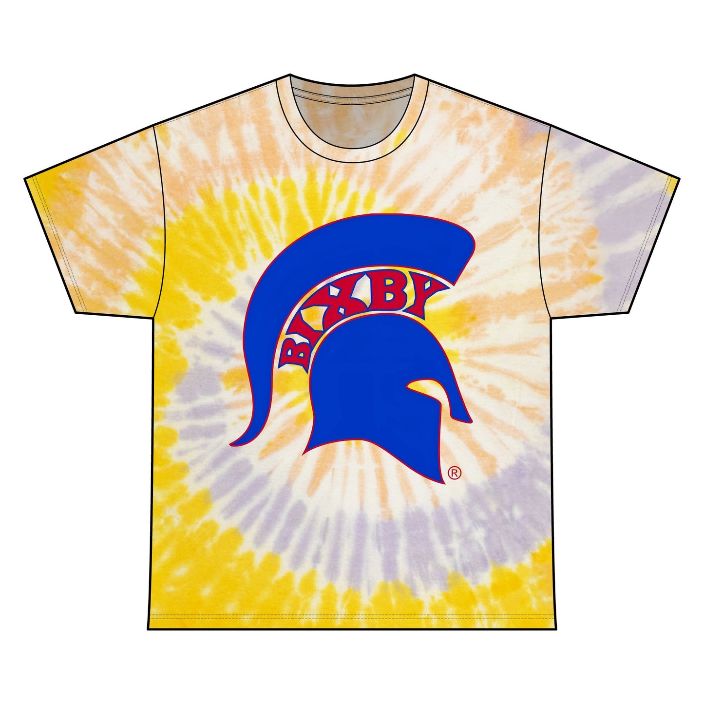 Bixby Spartan Blue Logo Tie-Dye Gildan Tee