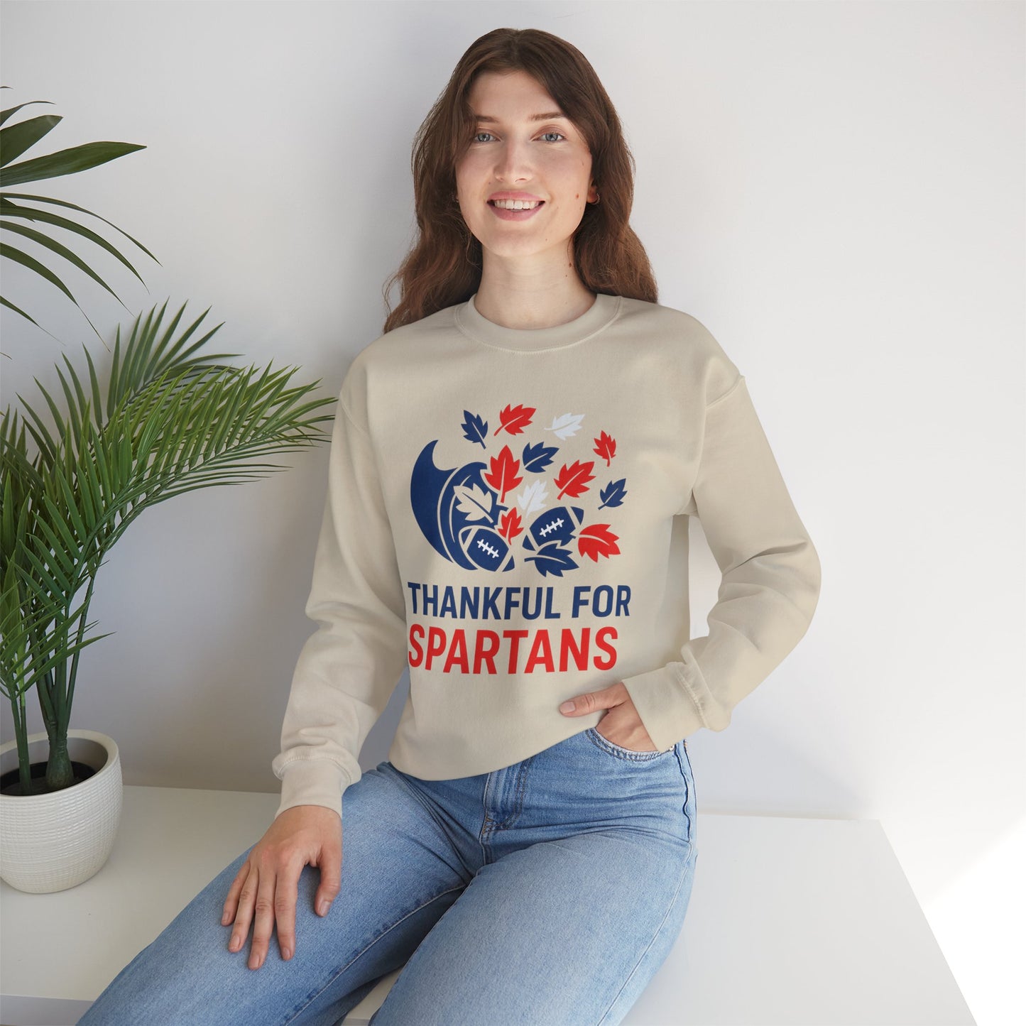 Thankful For Spartans Gildan Sweatshirt
