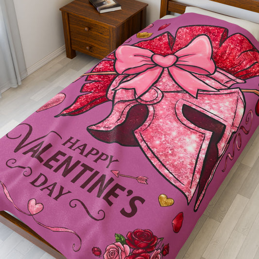 Spartans Valentine's Helmet Velveteen Plush Blanket