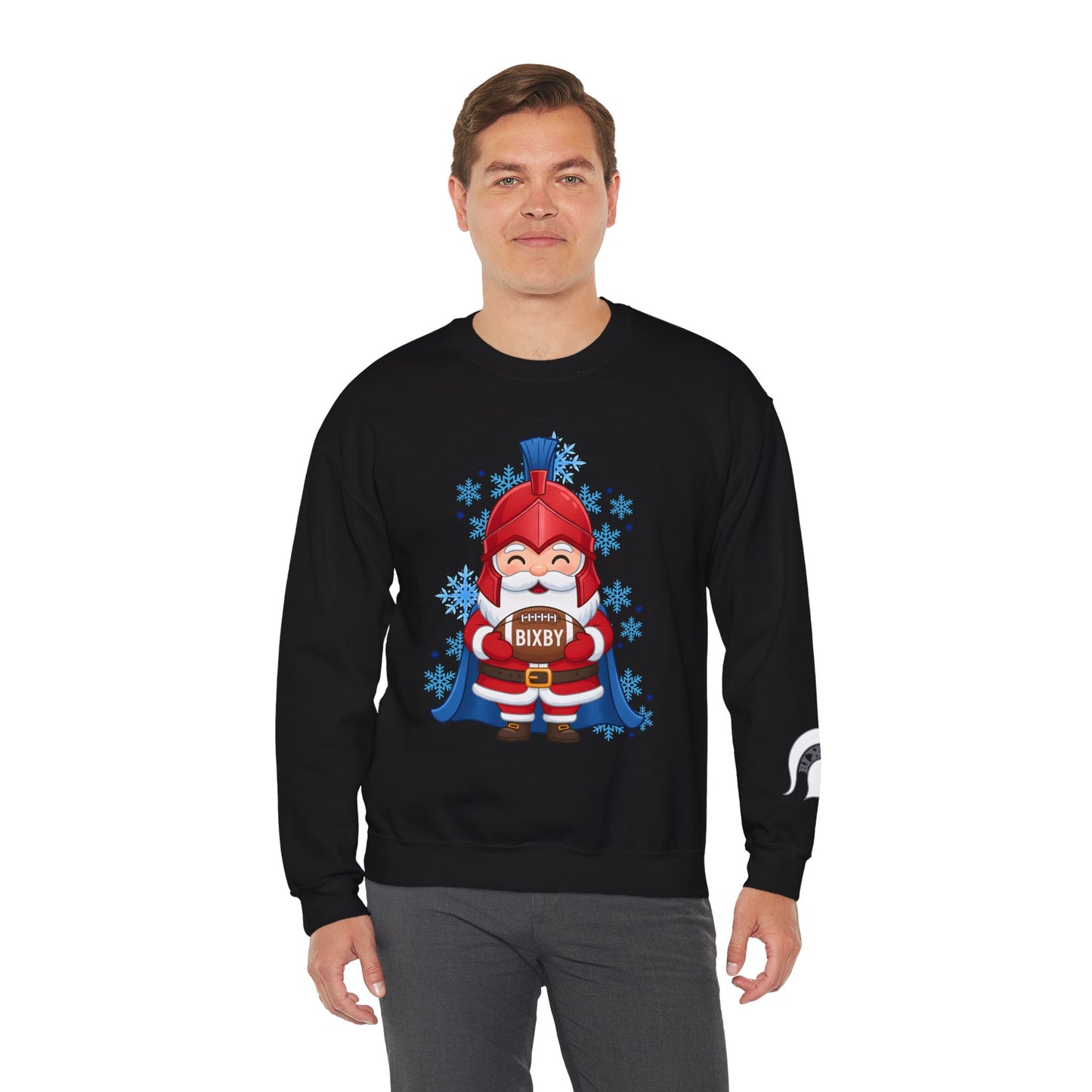 Spartan Football Santa Gildan Sweatshirt With Sleeve Print