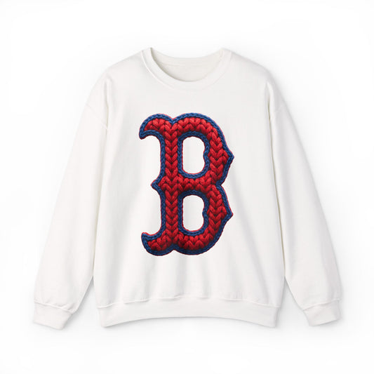 Spartan B Crewneck Knit-Print Gildan Sweatshirt