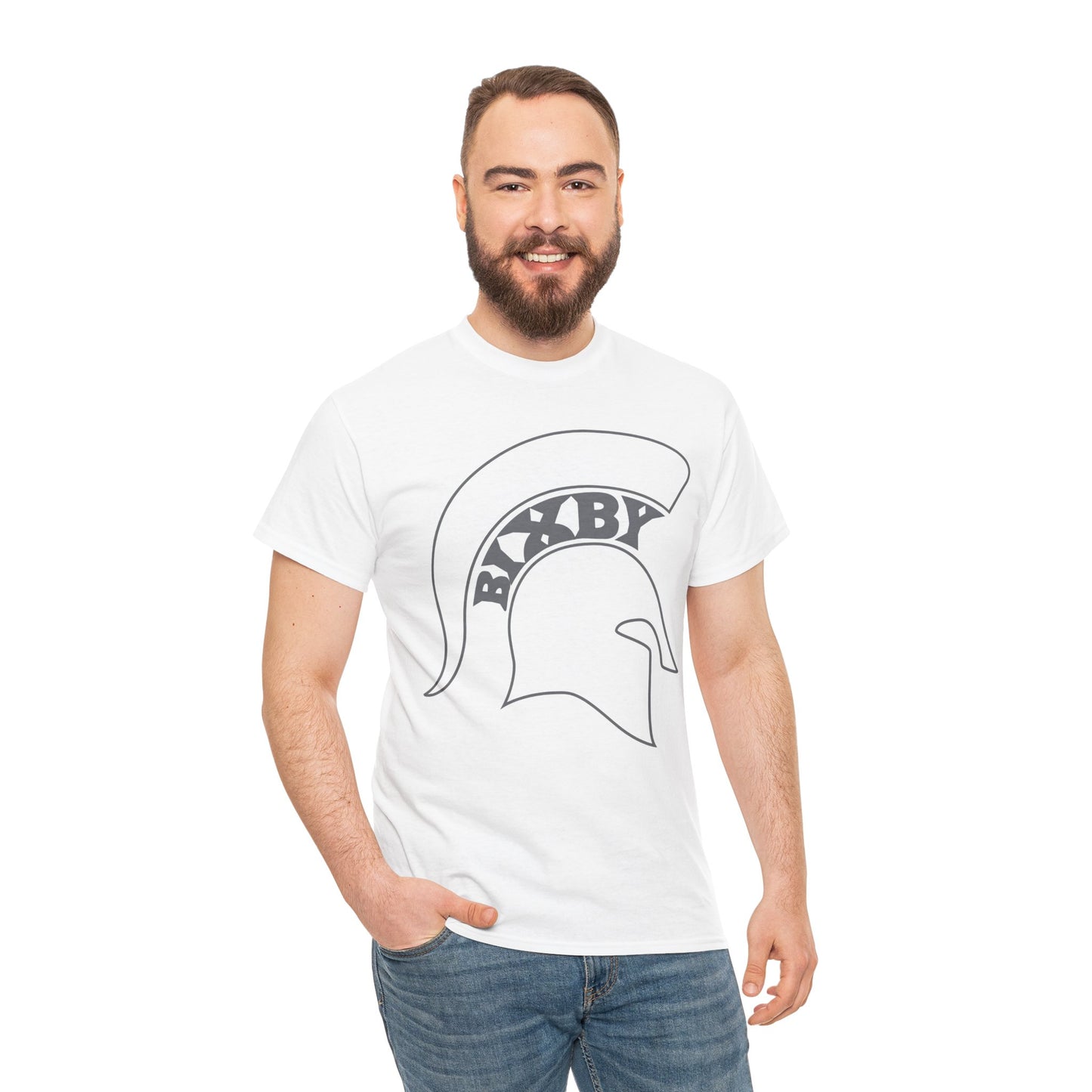 Spartan White Logo Gildan Tee