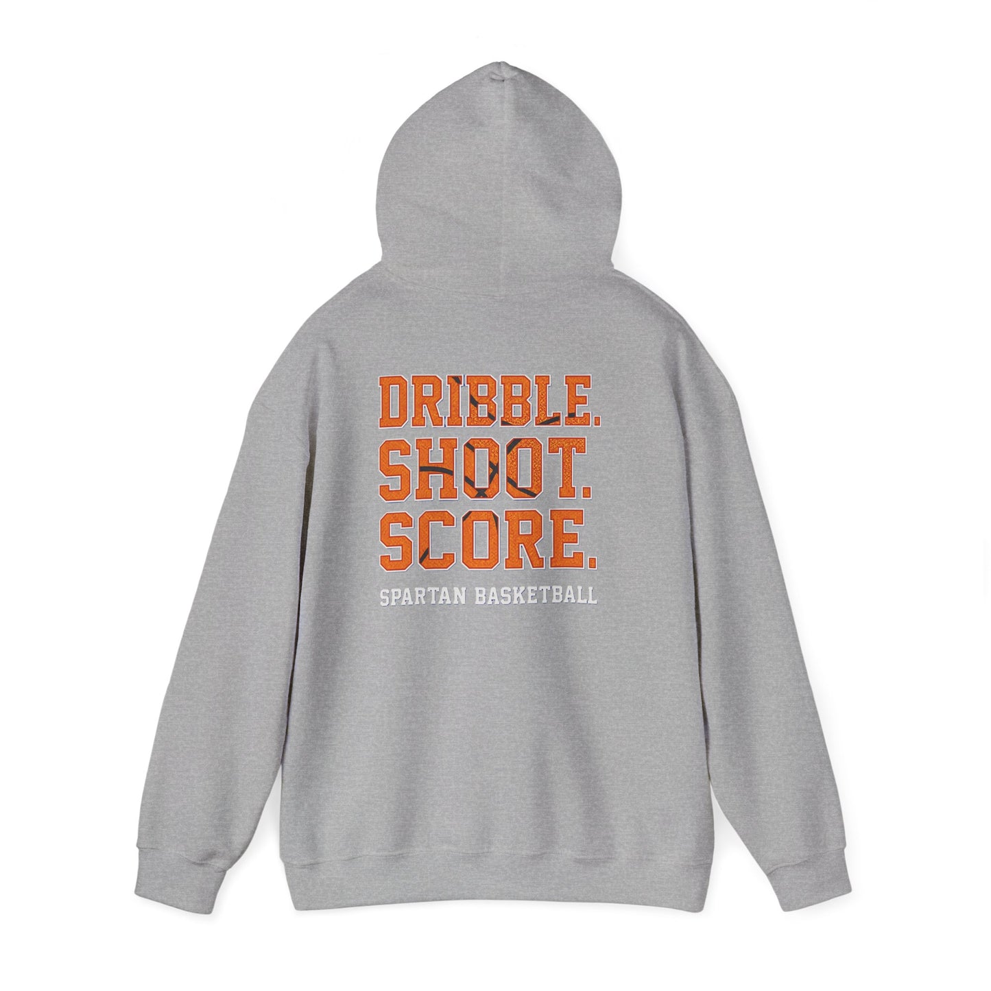 Dribble. Score. Shoot. Spartan Basketball Gildan Hoodie
