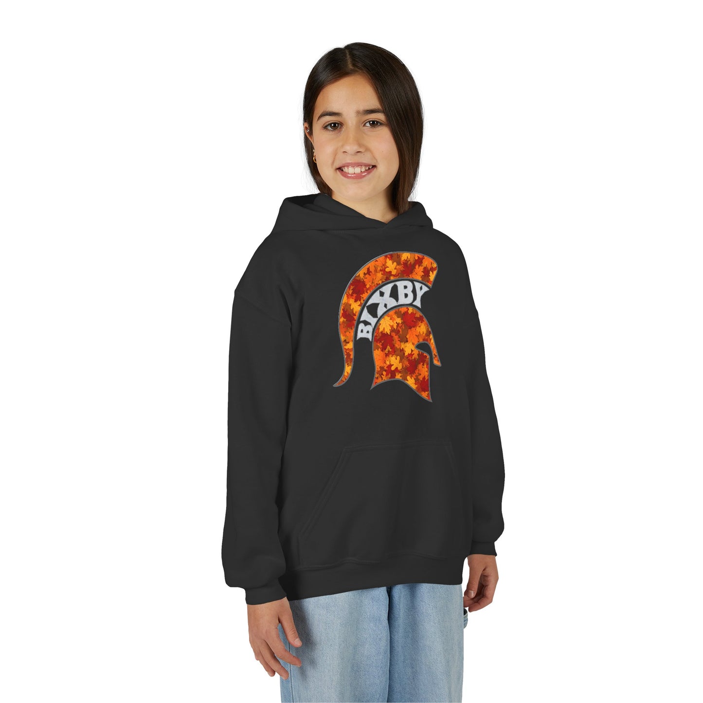 Bixby Spartan Fall Helmet Youth Gildan Hoodie