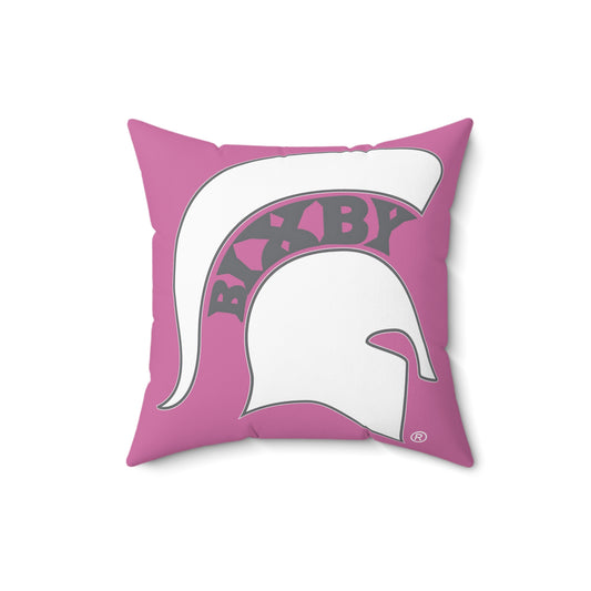 Bixby Spartans White Logo Decorative Pillow