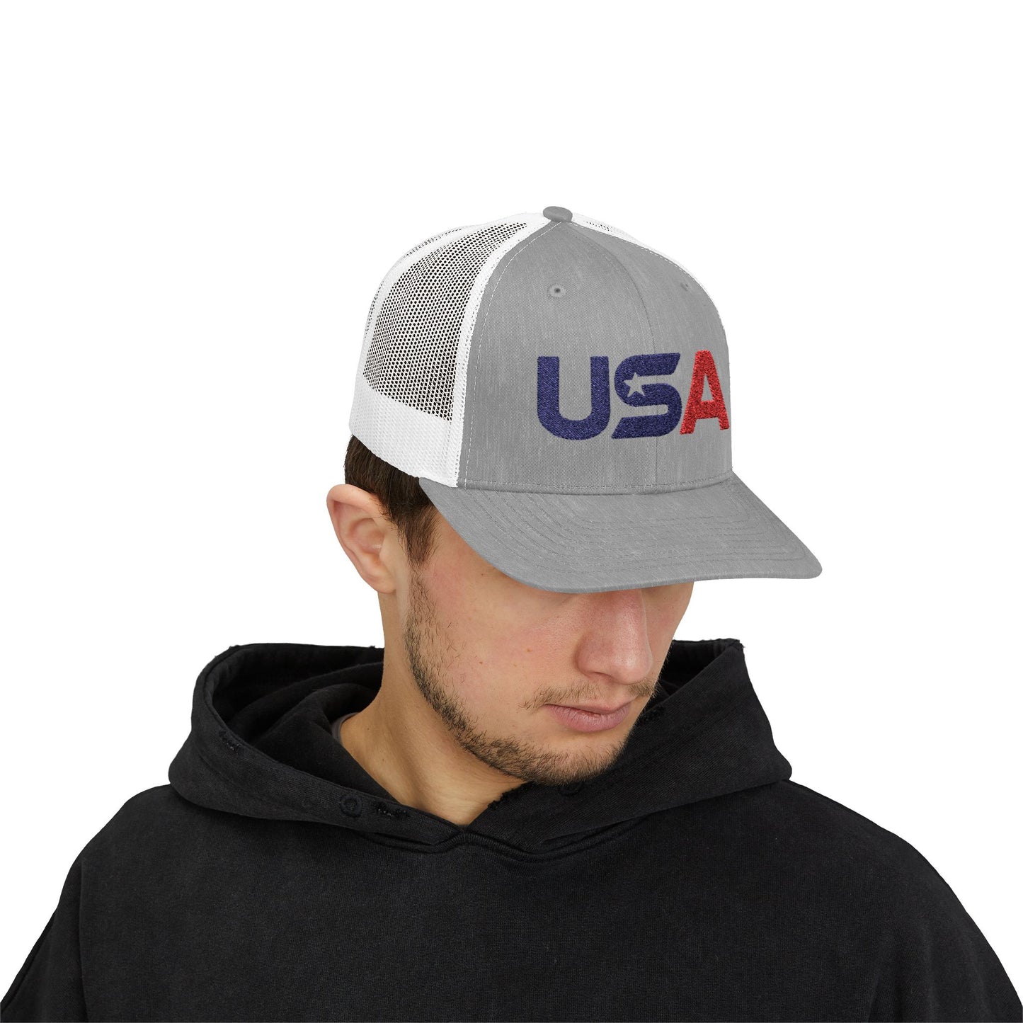 Patriotic USA Embroidered Trucker Snapback