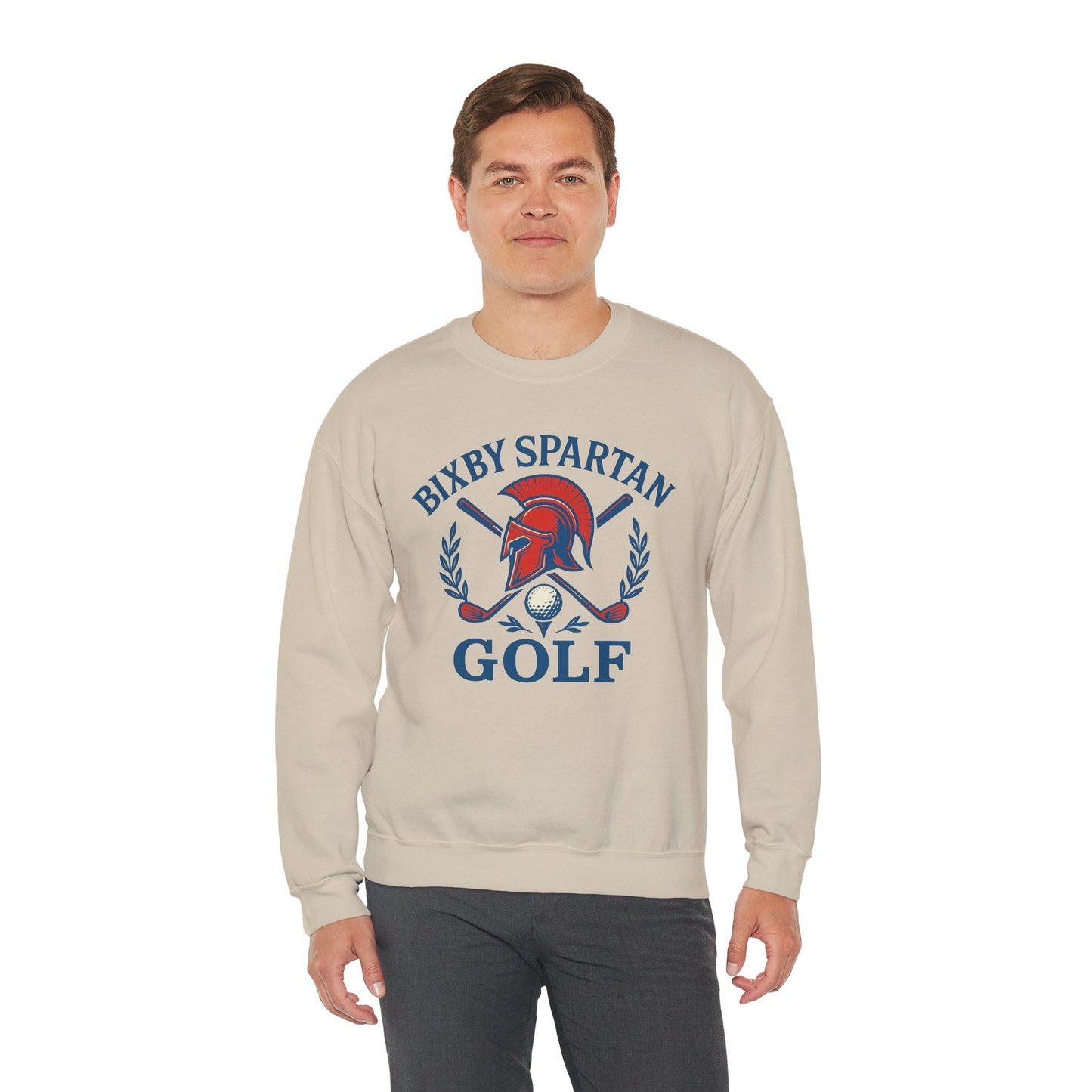Bixby Spartan Golf Crest Gildan Sweatshirt