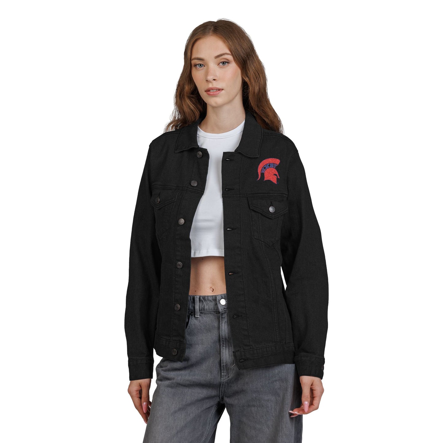 Spartan Red Logo Premium Class Denim Jacket