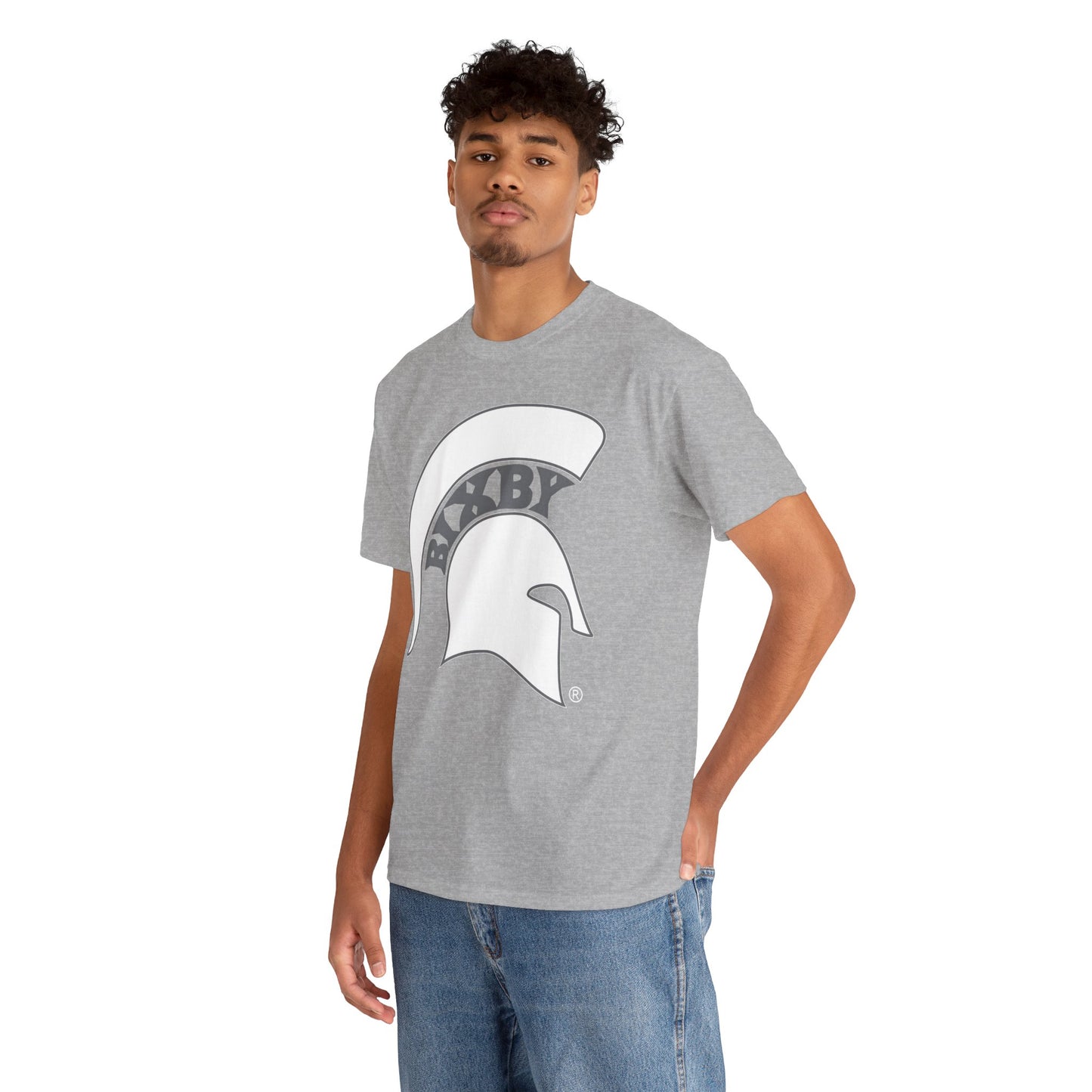 Spartan White Logo Gildan Tee
