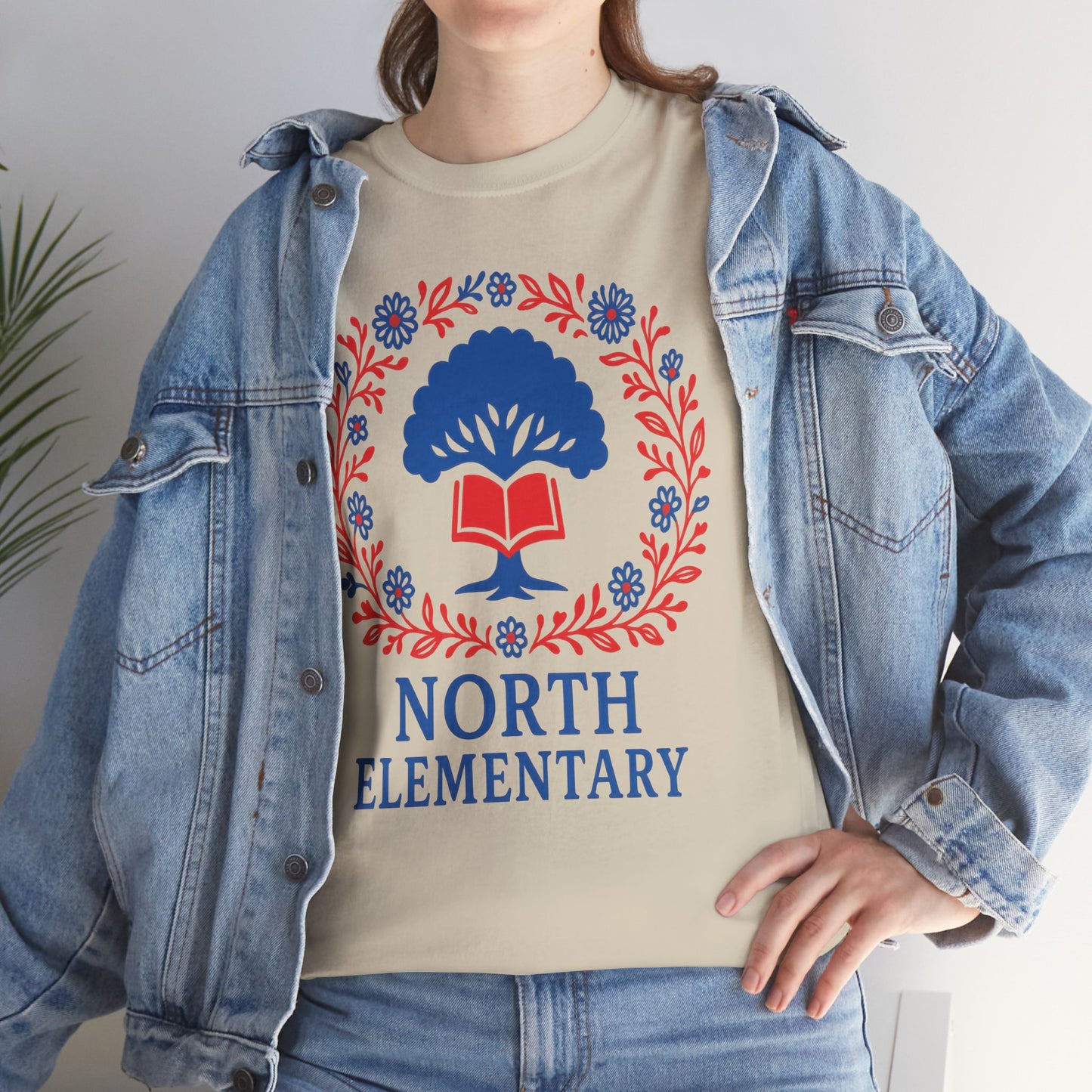 Floral North Elementary Spartan Gildan Tee