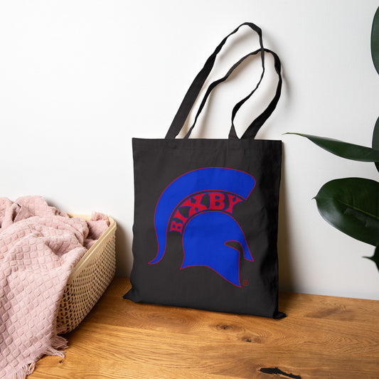 Spartan Blue Logo Cotton Canvas Tote Bag