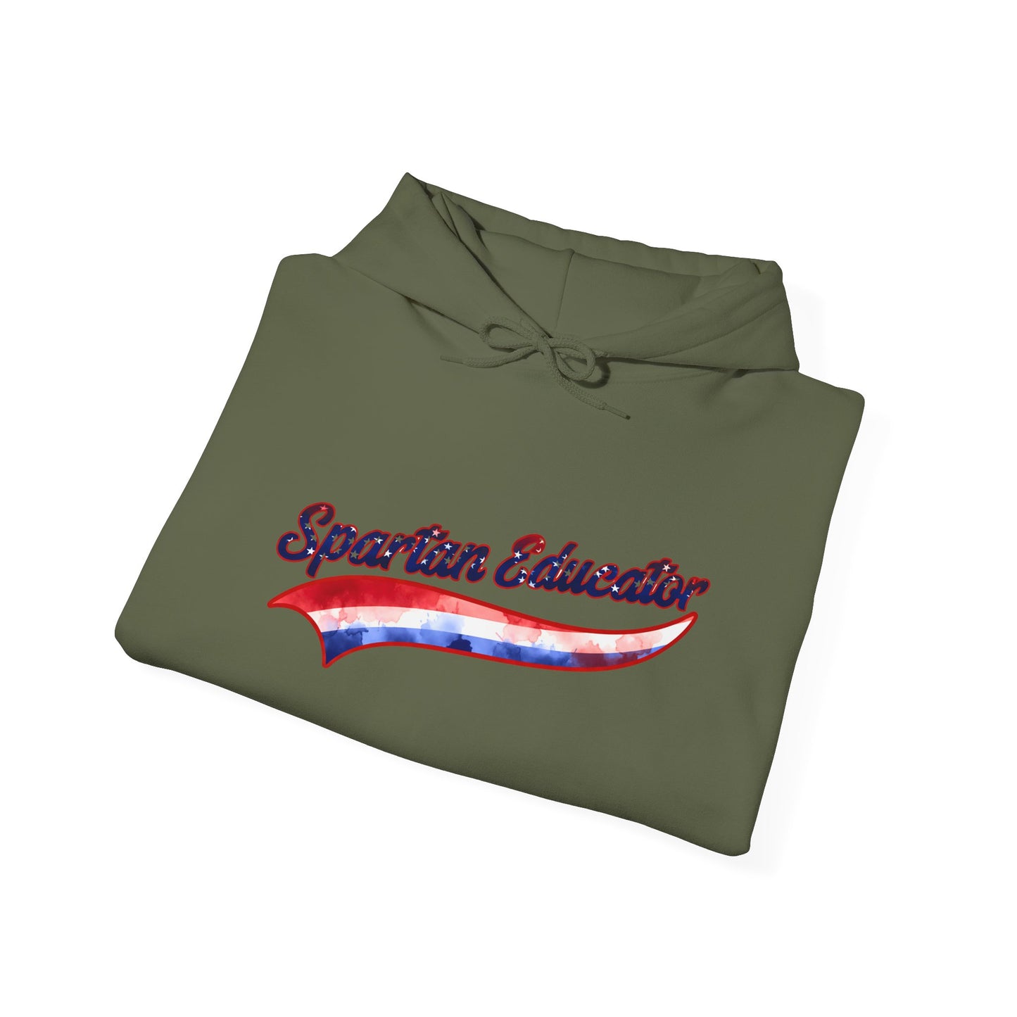 Spartan Educator Patriotic Design Gildan Hoodie