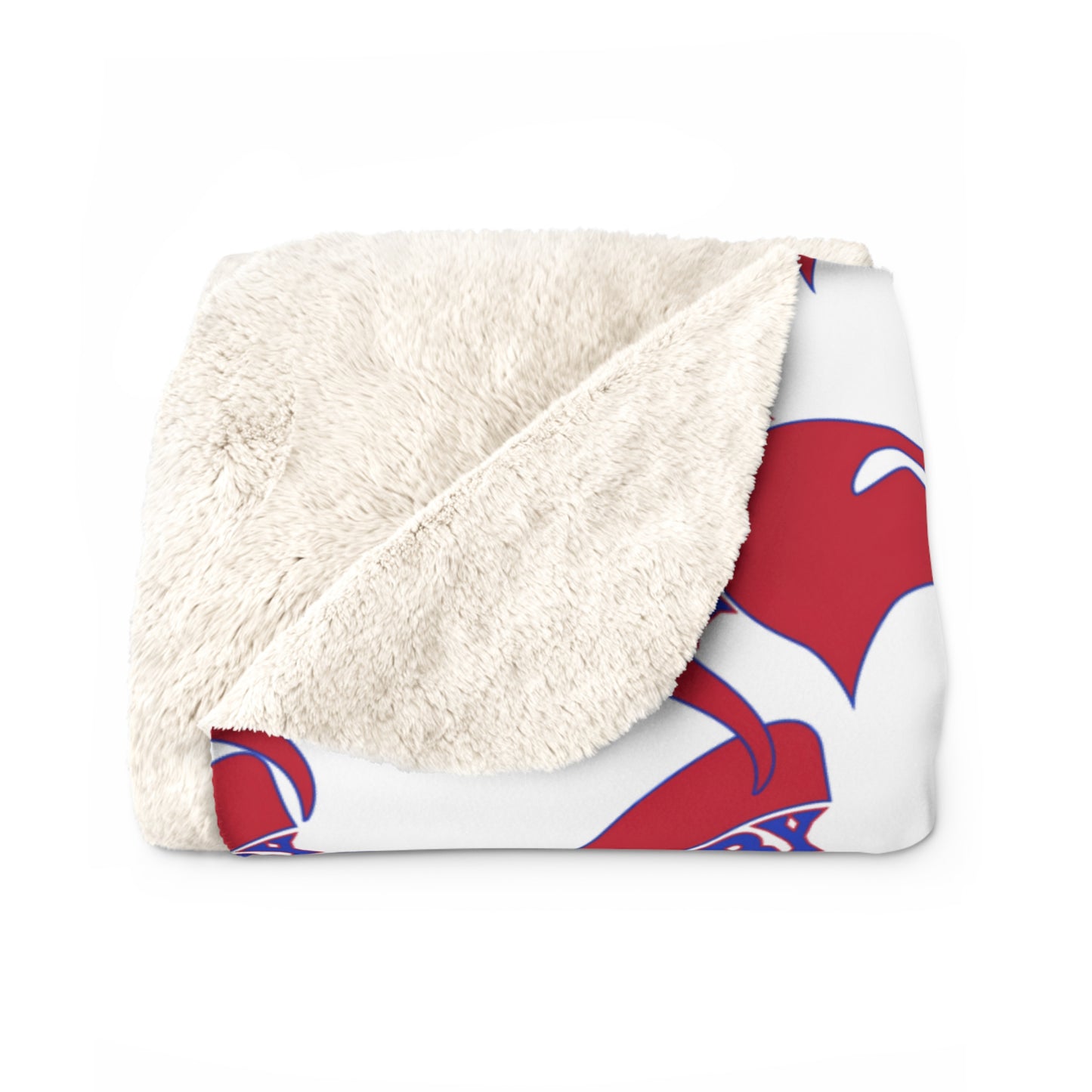 Spartan Red Small Pattern Logo Comfy Sherpa Fleece Blanket