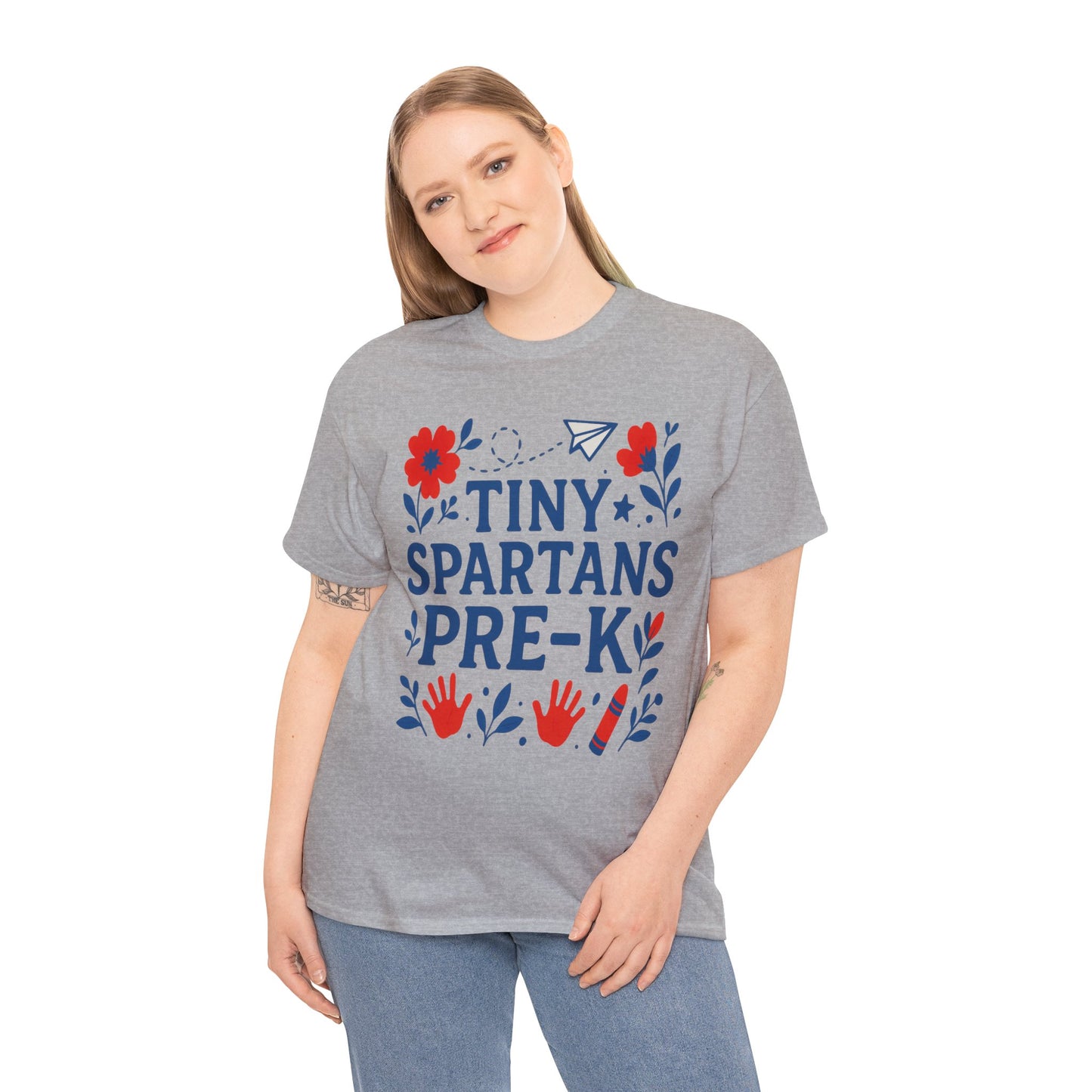 Floral Tiny Pre-K Spartan Gildan Tee
