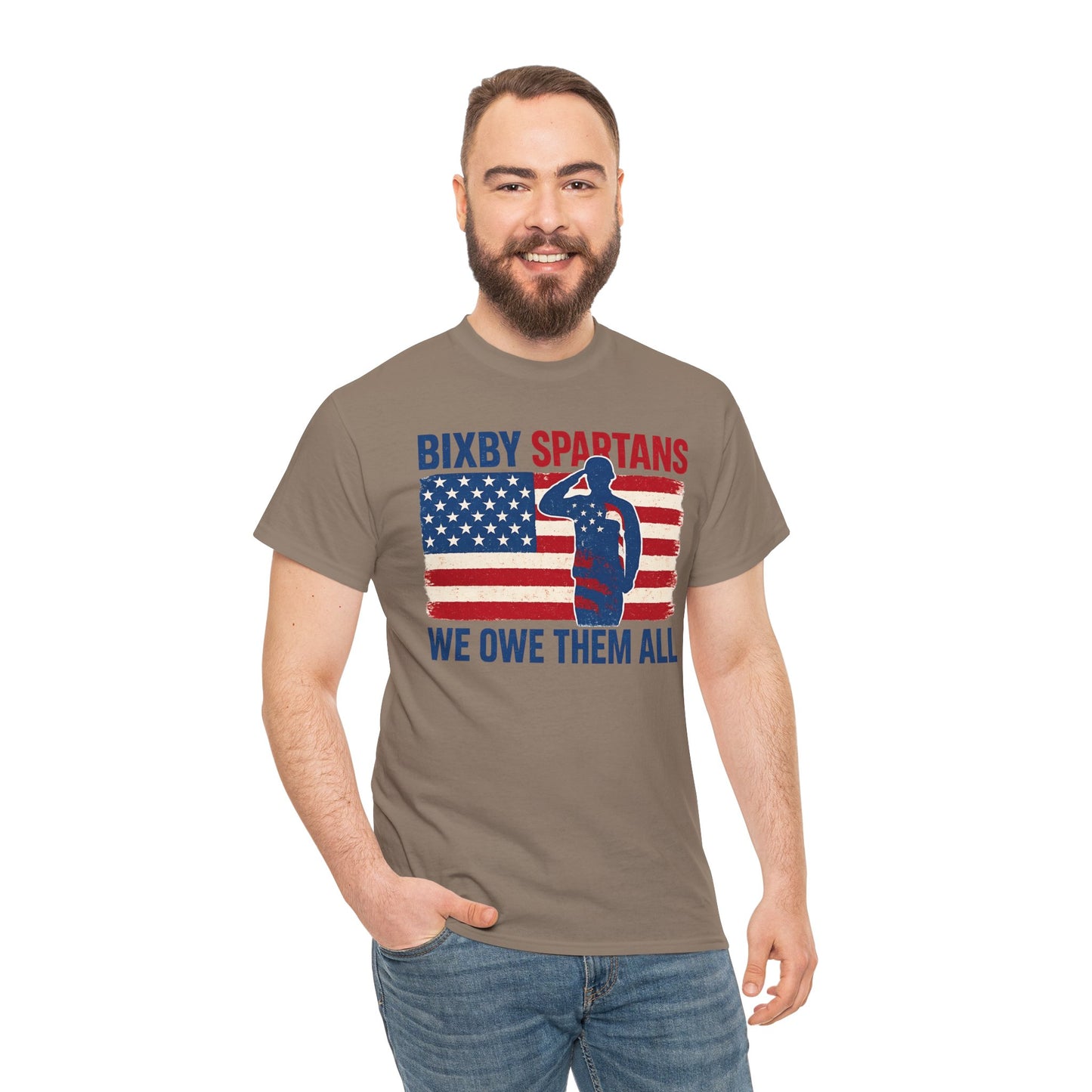 Spartans We Owe Them All Gildan Tee