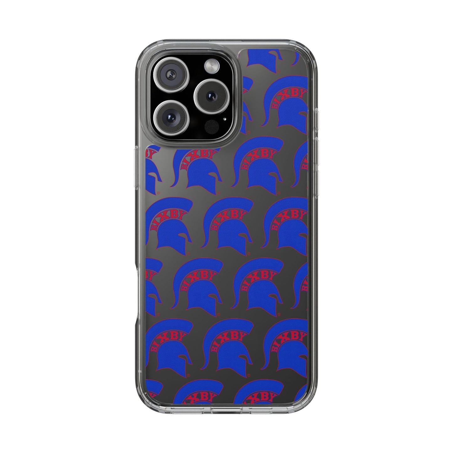 Spartan Blue Logo Clear Apple Phone Case