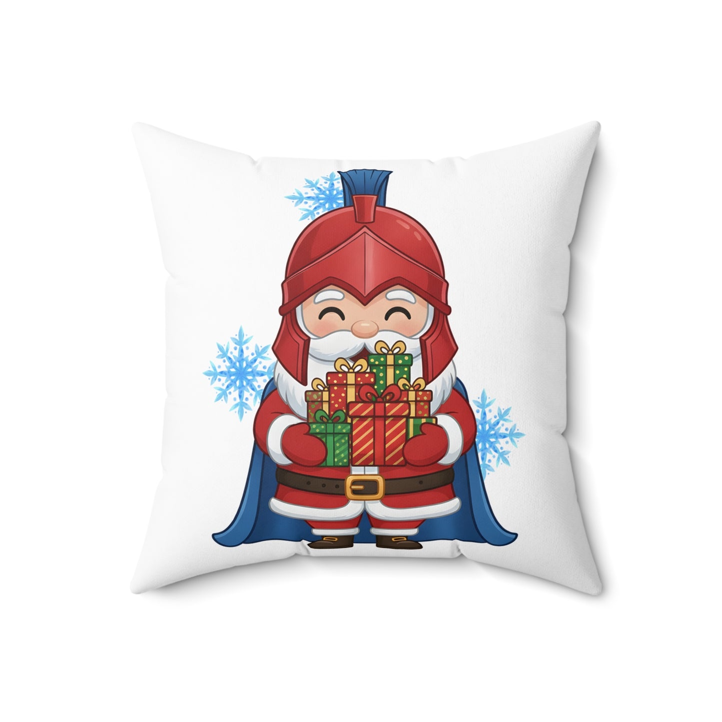 Spartan Santa White Christmas Pillow