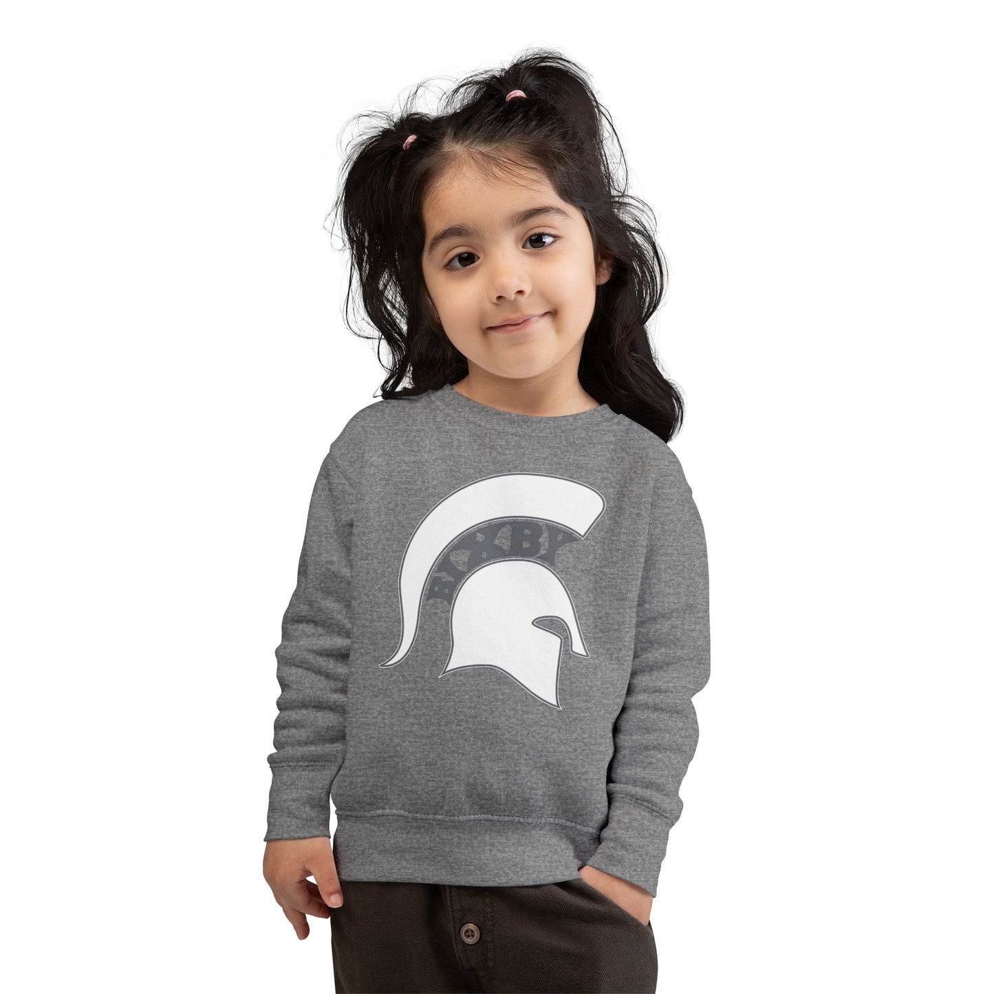 Bixby Spartan White Logo Toddler Rabbit Skins Sweatshirt