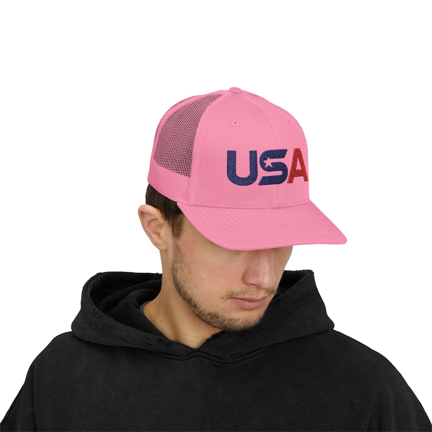 Patriotic USA Embroidered Trucker Snapback