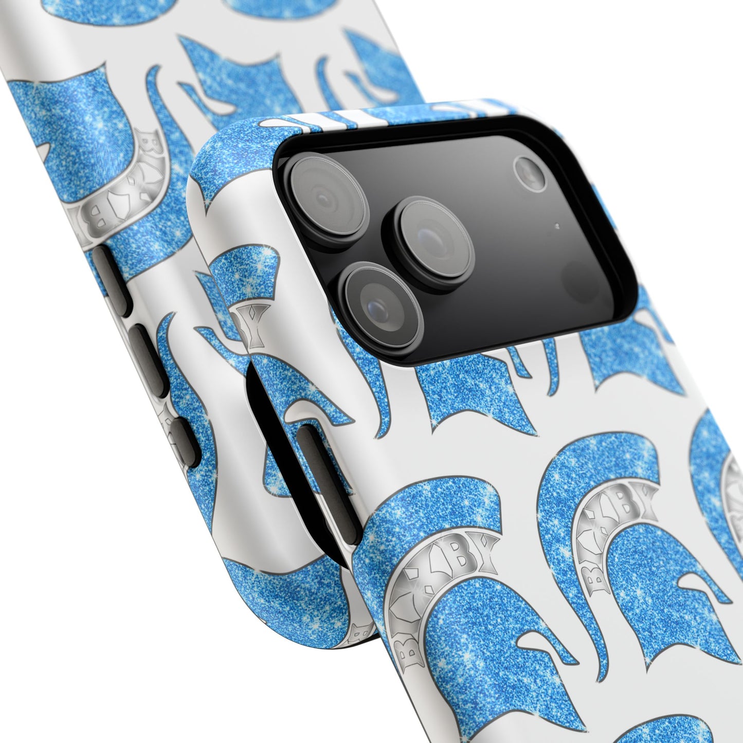 Bixby Spartan Blue Bling Logo Impact Resistant iPhone Case