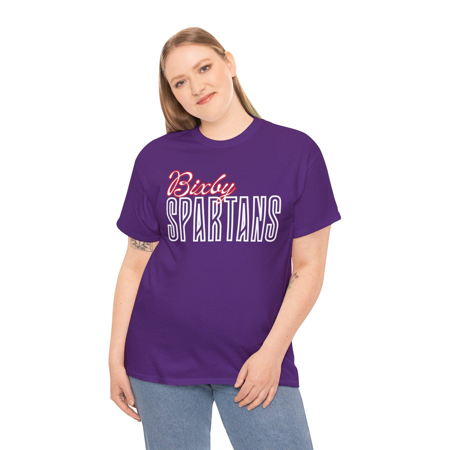 Bixby Spartans Cursive Gildan Tee