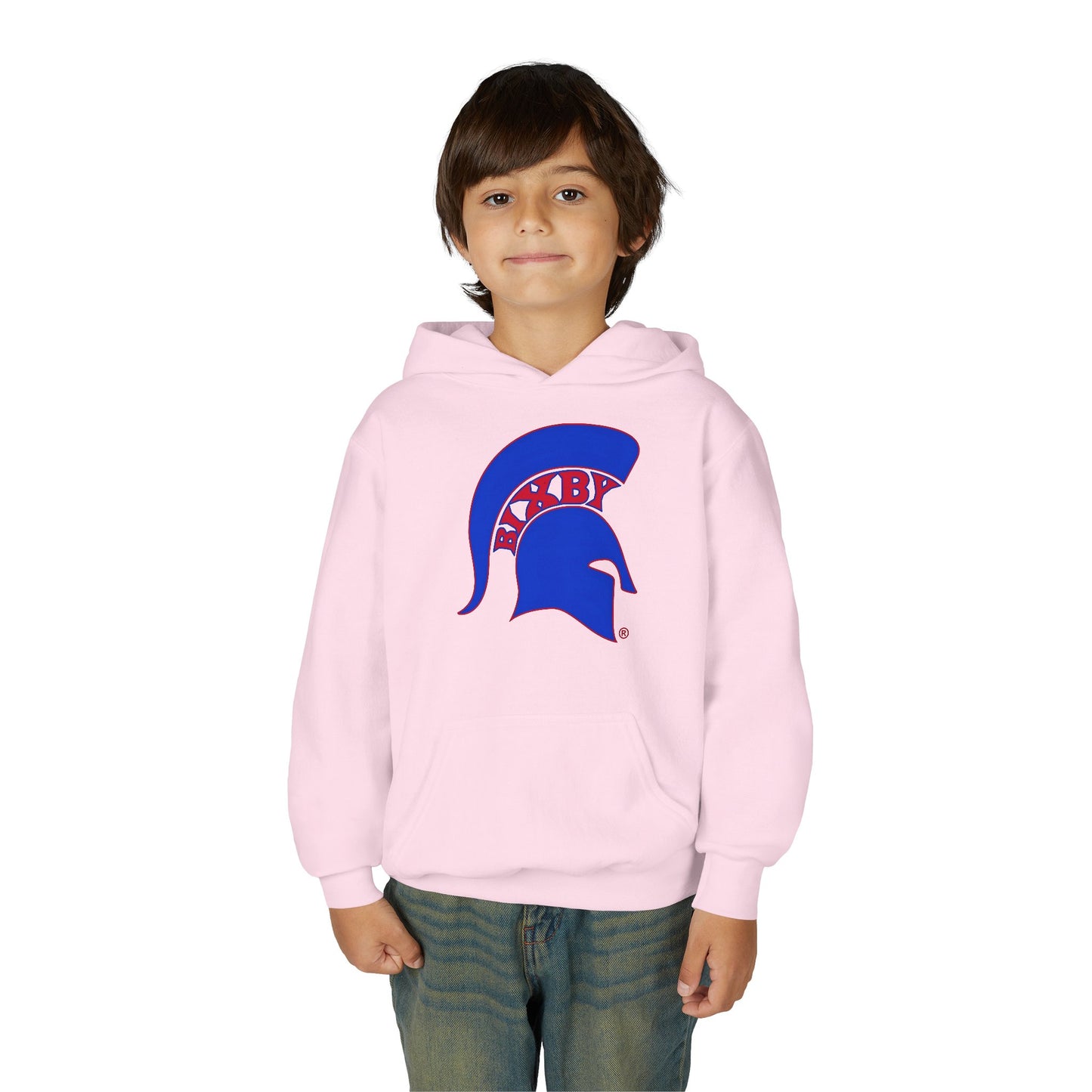 Spartan Blue Logo Youth Gildan Hoodie