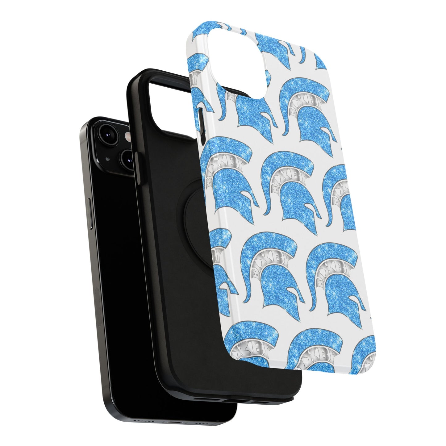 Bixby Spartan Blue Bling Logo Impact Resistant iPhone Case