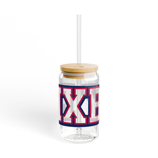 Bixby Athletic Letter Sipper Glass, 16oz