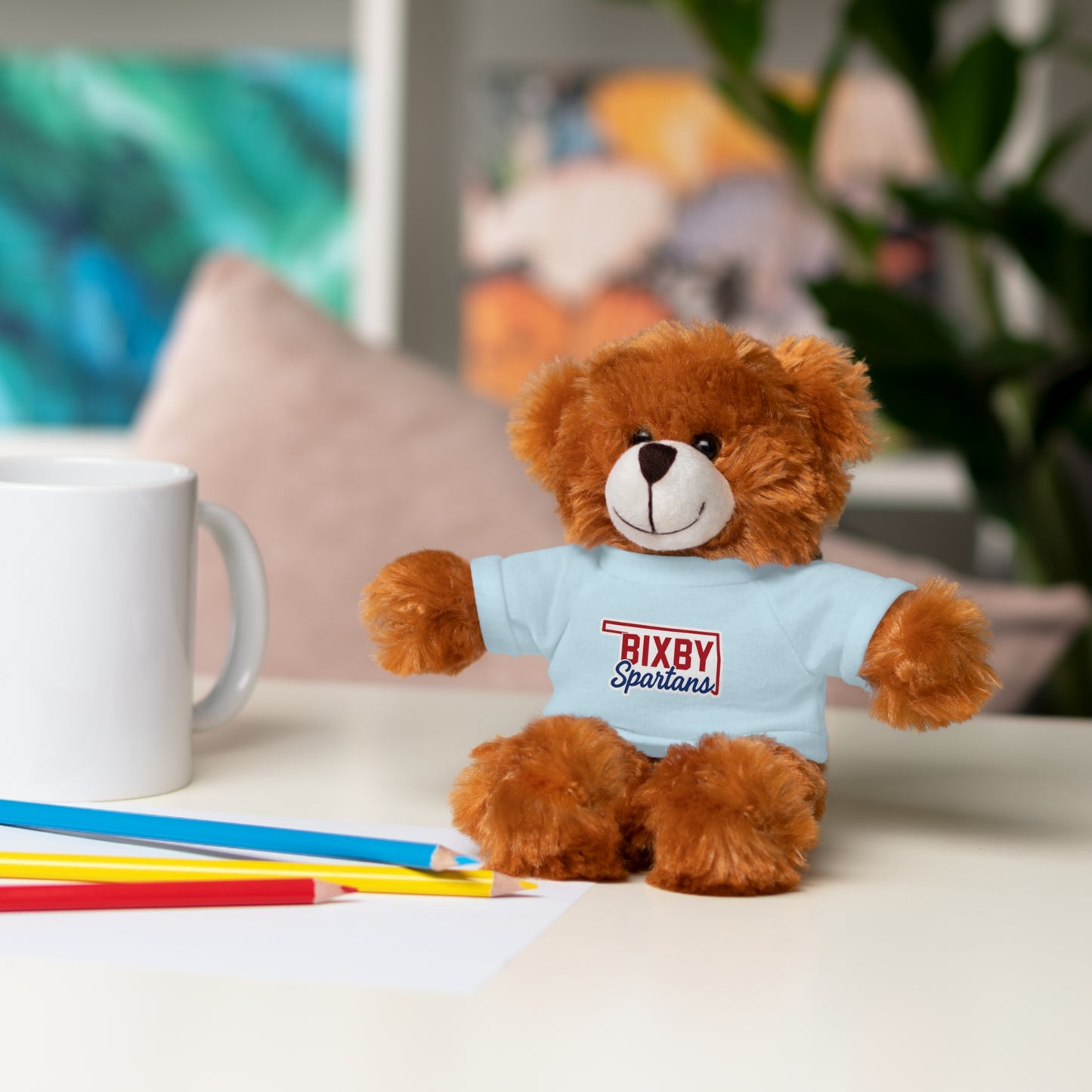 Bixby Oklahoma Spartan Stuffed Animal Logo