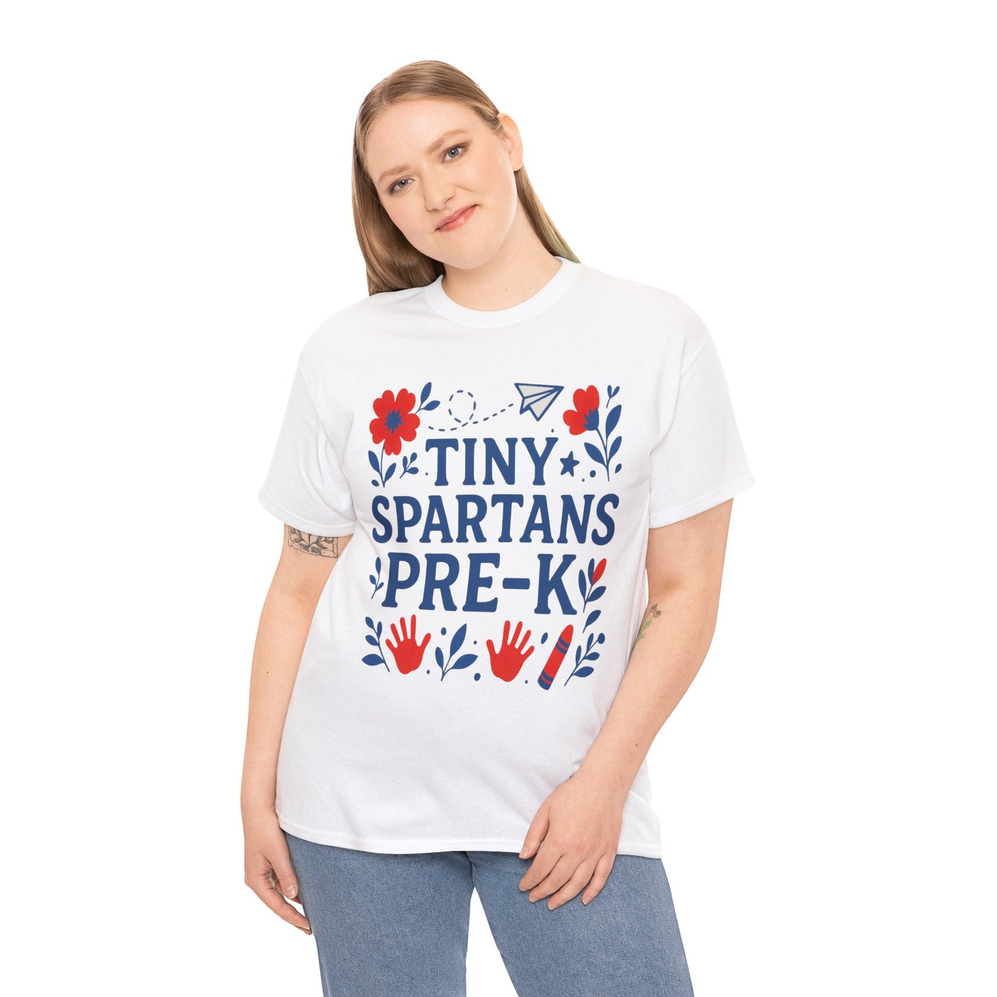 Floral Tiny Pre-K Spartan Gildan Tee