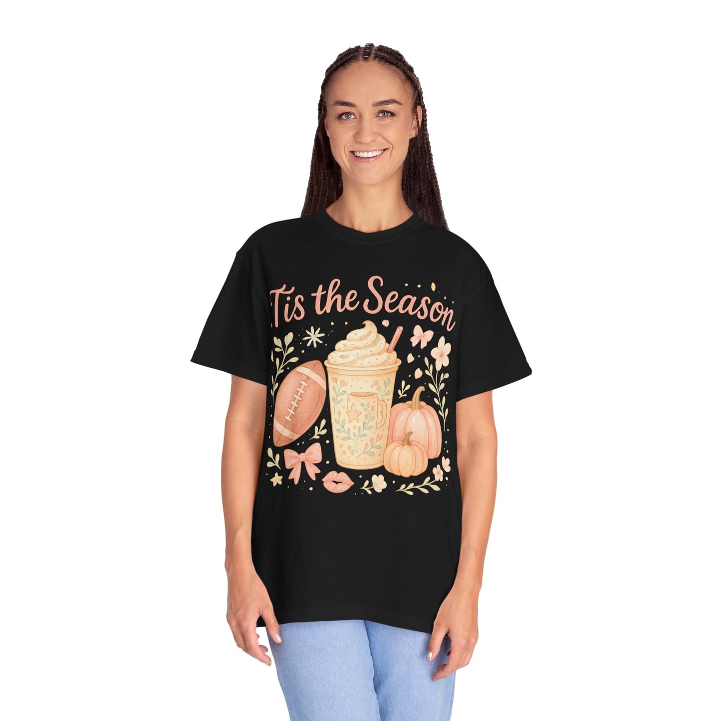 Cheer and Football Tis The Season Comfort Colors Tee