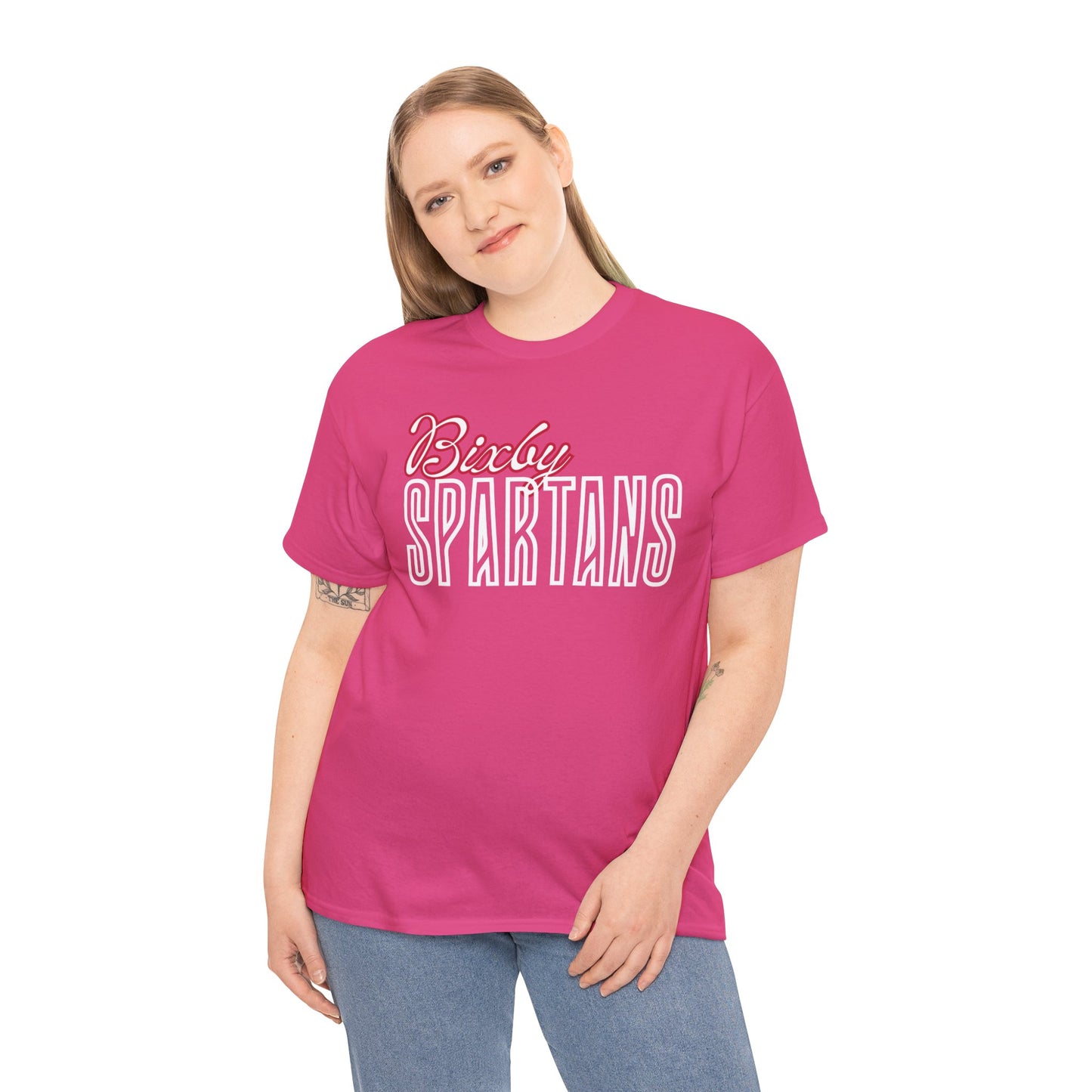 Bixby Spartans Cursive Gildan Tee