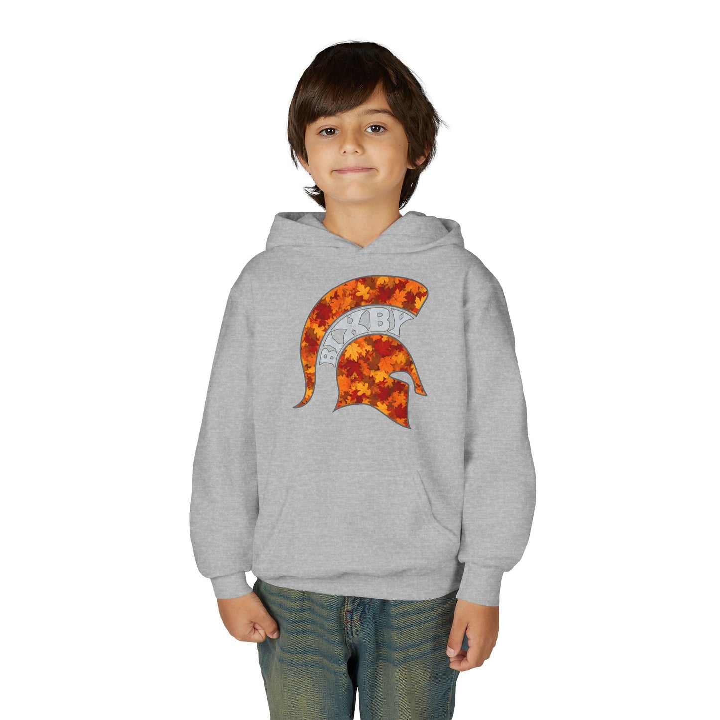 Bixby Spartan Fall Helmet Youth Gildan Hoodie