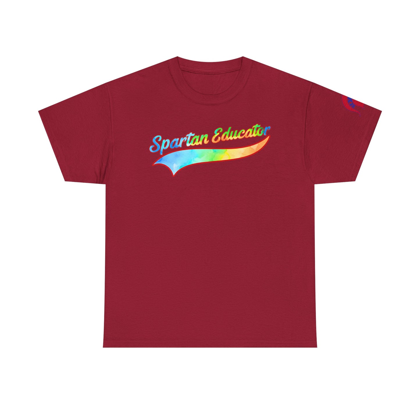 Spartan Educator Tie-Dye Design Gildan Tee With Sleeve Logo