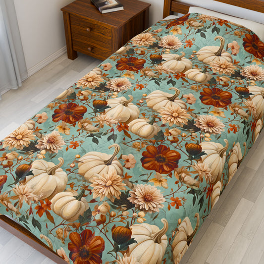 Autumn Floral Velveteen Plush Blanket