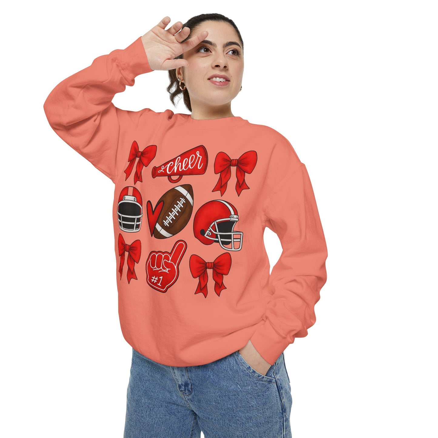 Bixby Spartan Cheer & Football Comfort Colors Sweatshirt