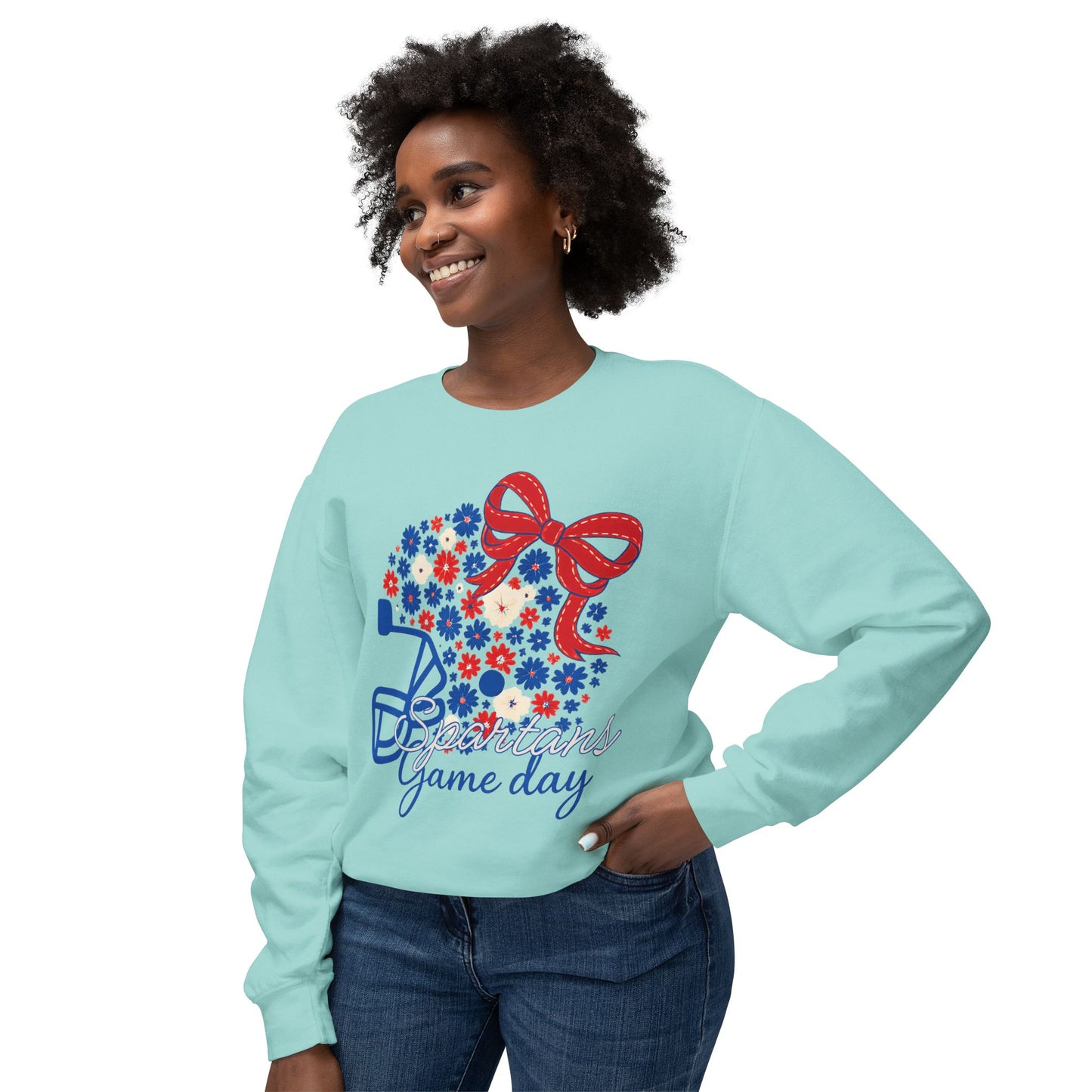 Spartans Floral Helmet Premium Comfort Colors Sweatshirt