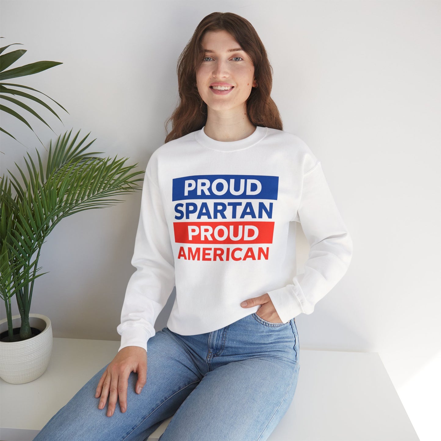 Proud Spartan Proud American Gildan Sweatshirt