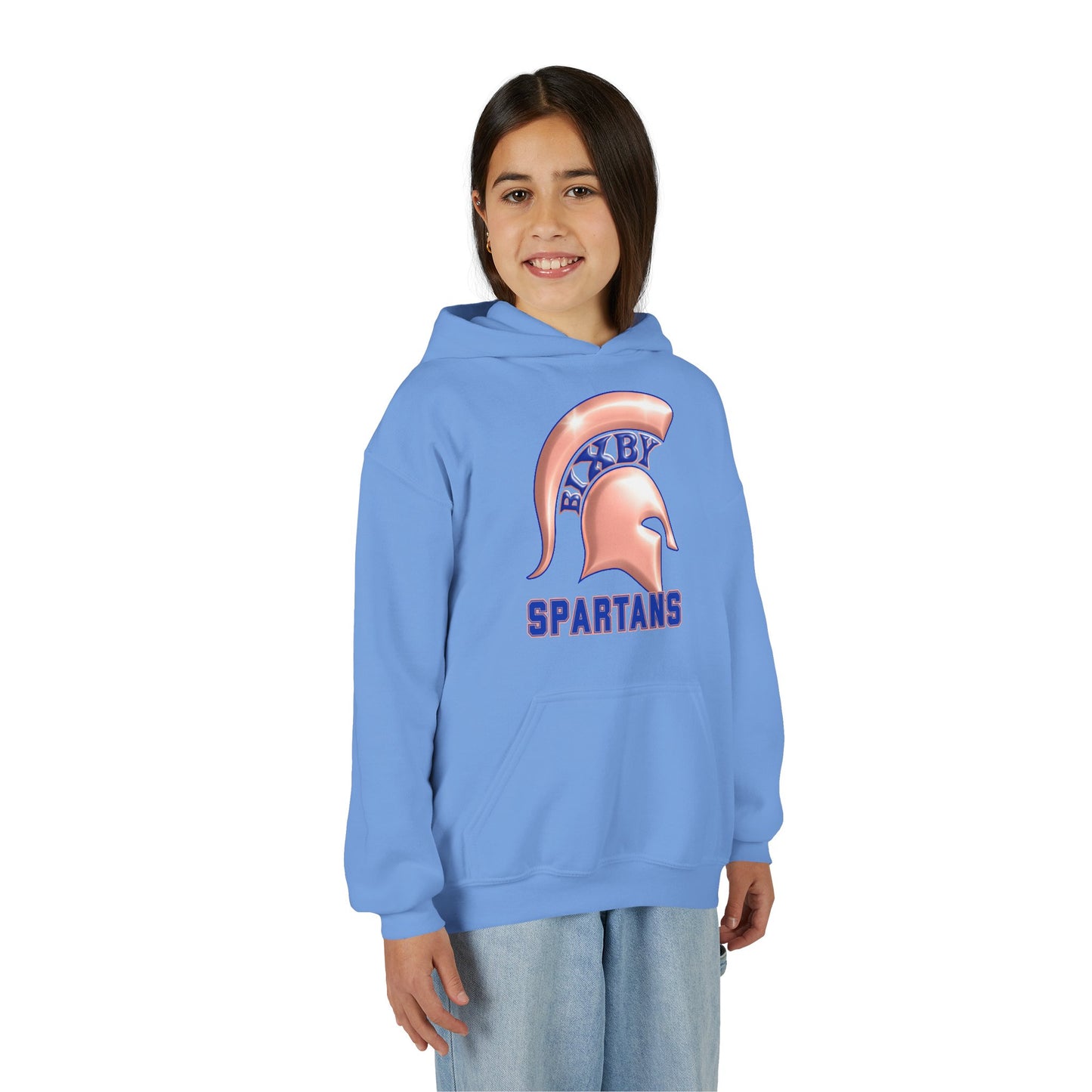 Bixby Spartan Metallic Rose Gold Youth Gildan Hoodie