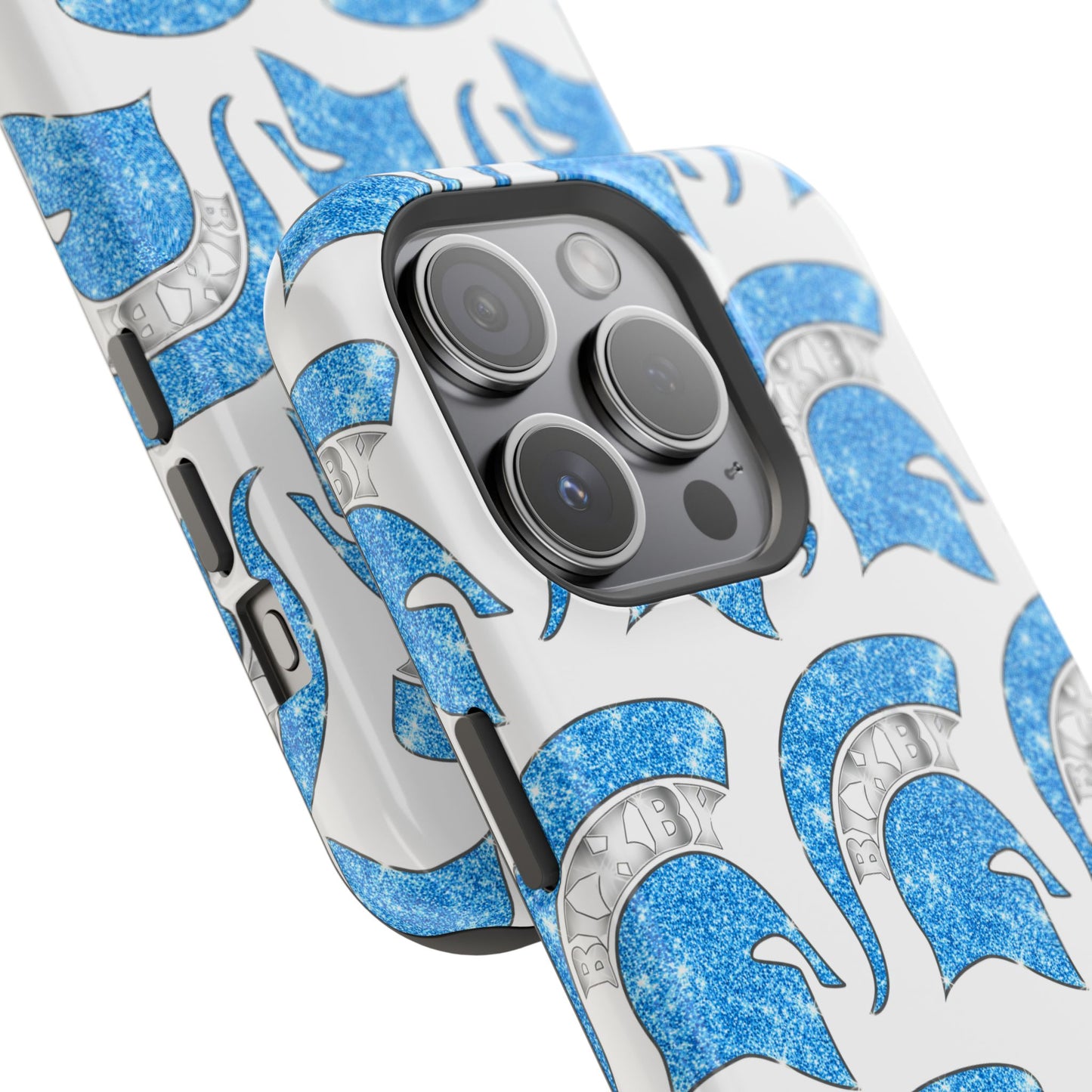 Bixby Spartan Blue Bling Logo Impact Resistant iPhone Case