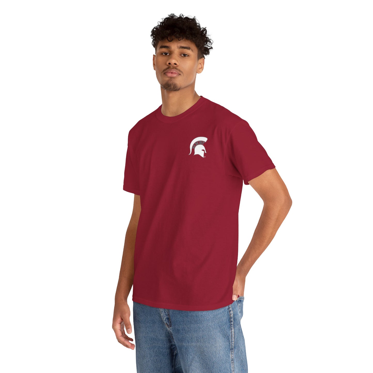 Spartan White Logo Gildan Tee