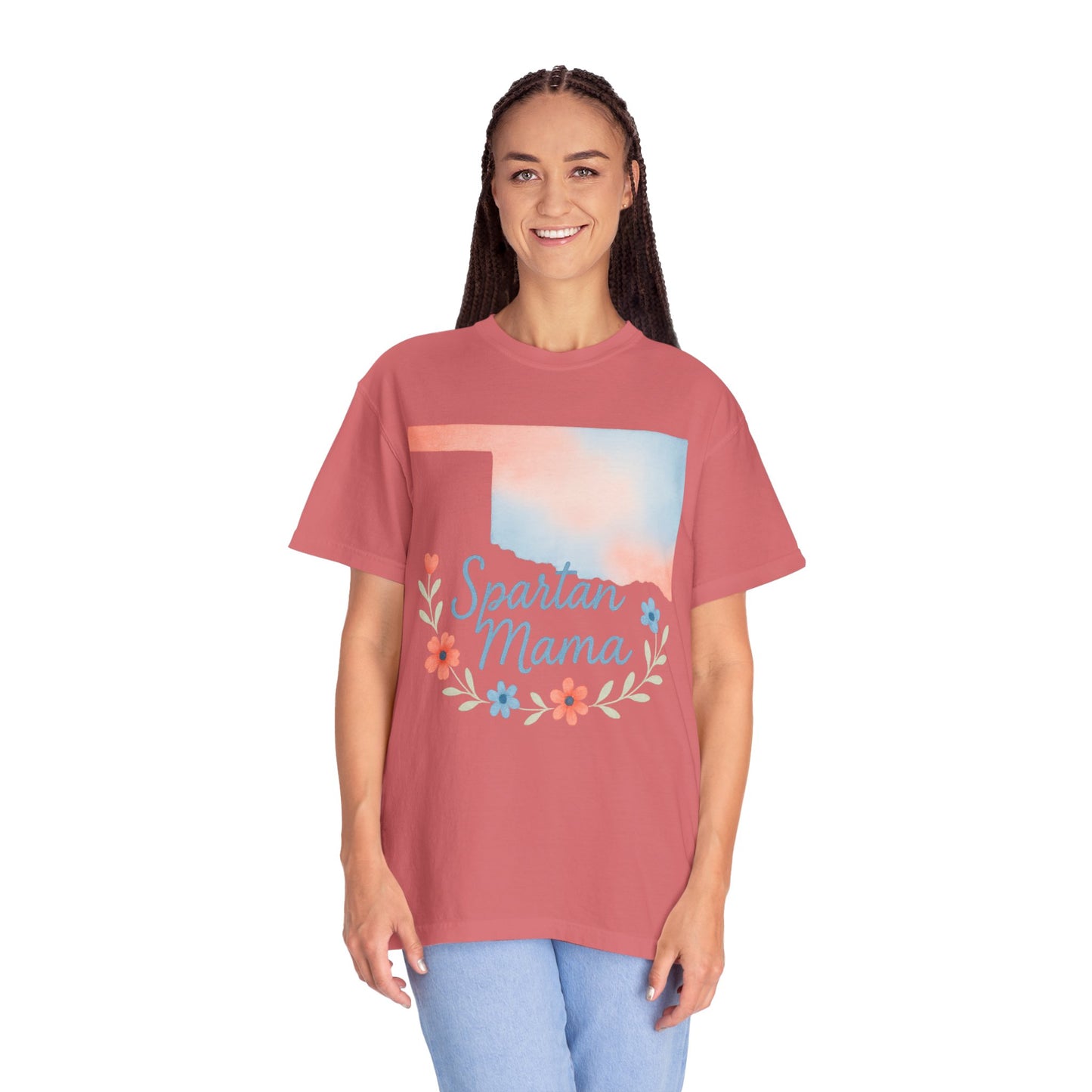 Spartan Mama Bixby OK Watercolor Comfort Colors Tee