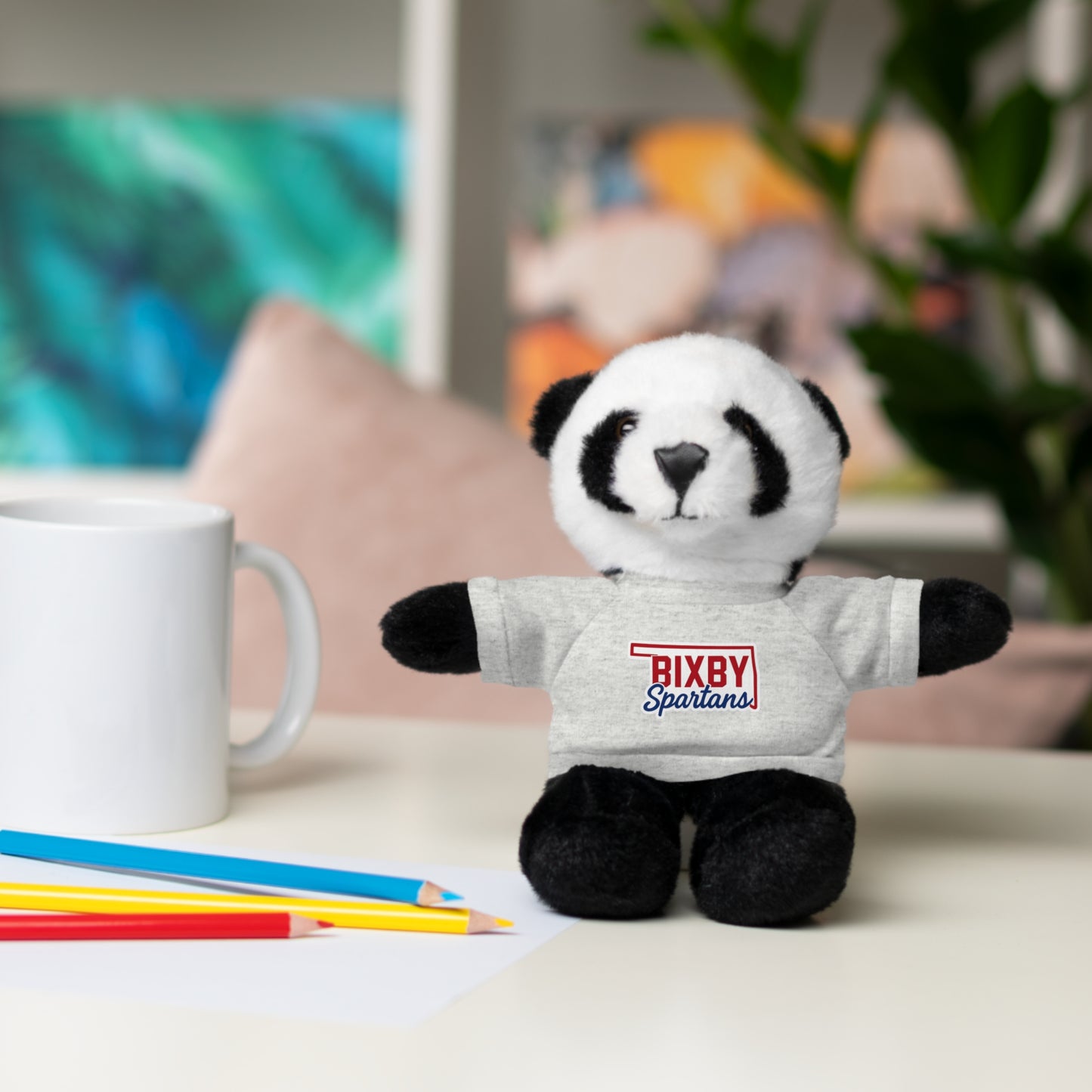 Bixby Oklahoma Spartan Stuffed Animal Logo