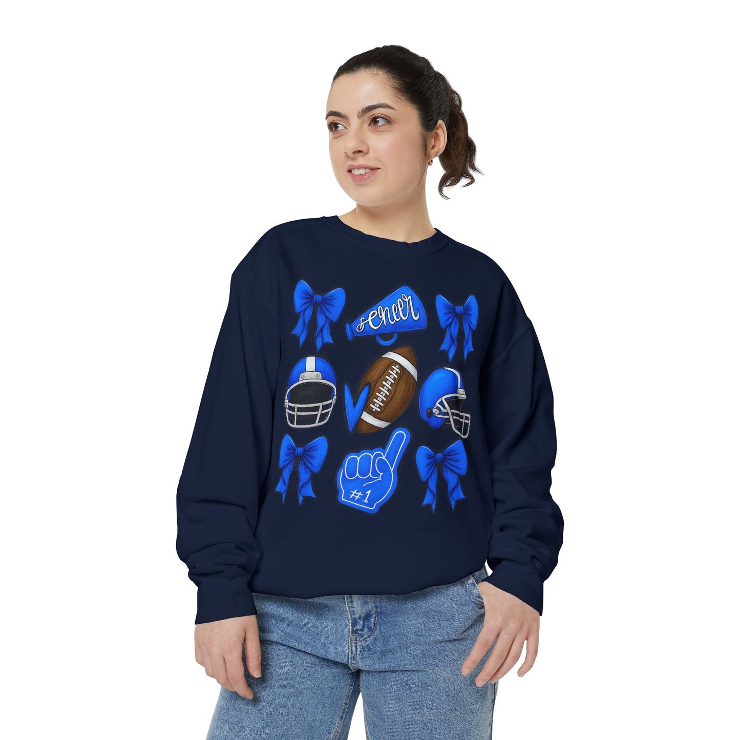 Bixby Spartan Cheer & Football Comfort Colors Sweatshirt