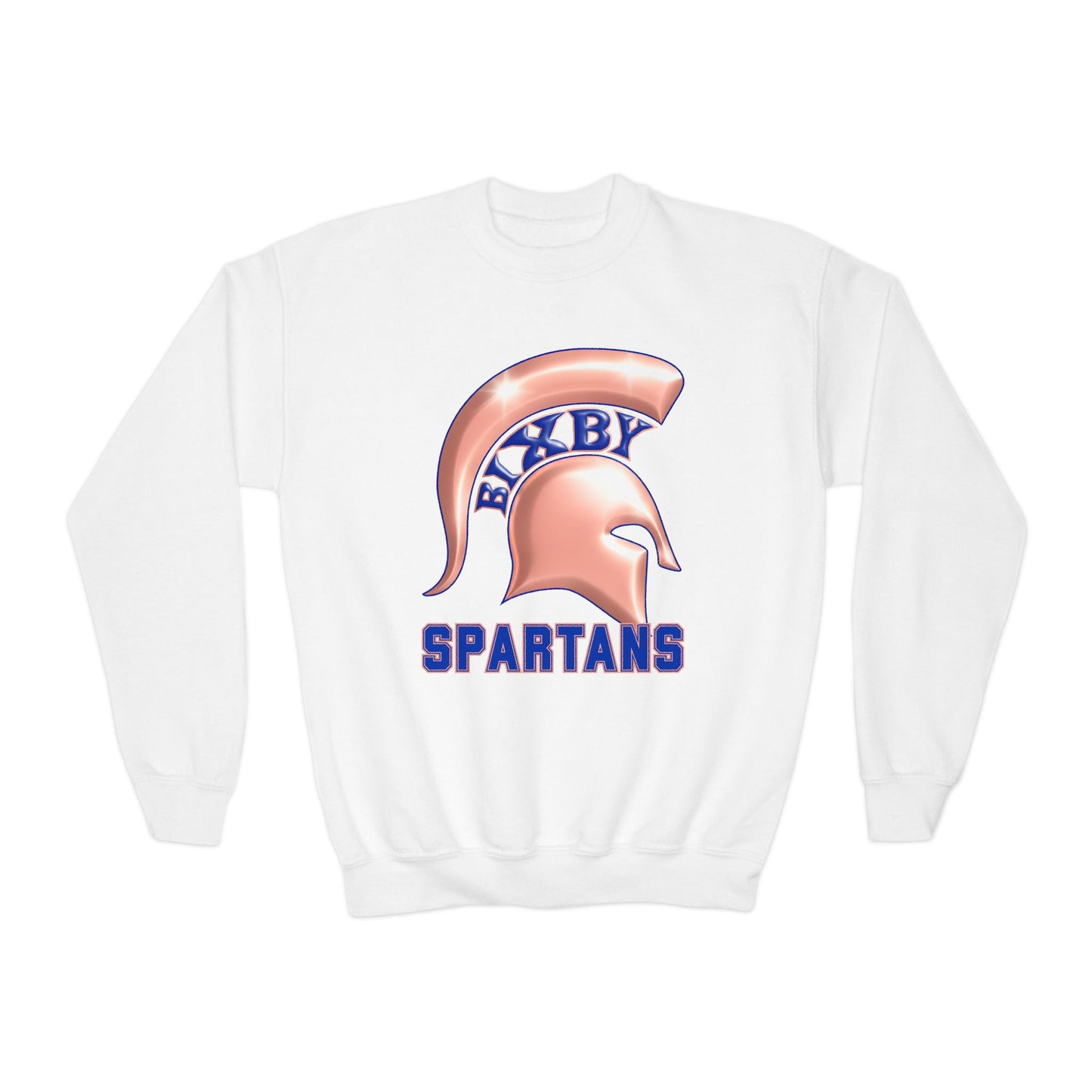 Bixby Spartan Metallic Rose Gold Youth Gildan Sweatshirt